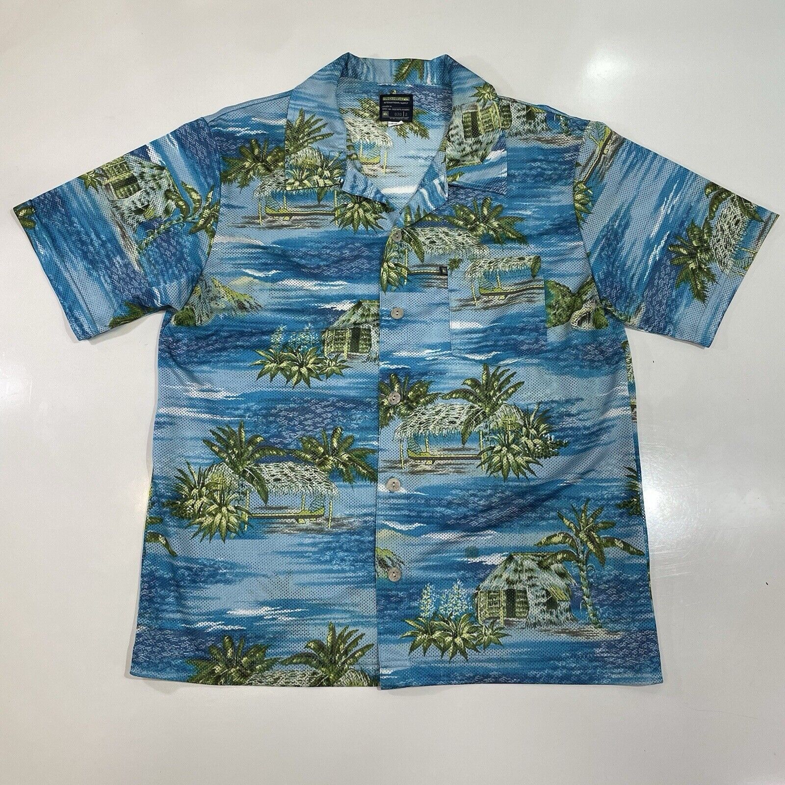 Quiksilver Quiksilver Men’s Hawaiian Camp Shirt Palm Tree Beach Aloha Size US L / EU 52-54 / 3 - 1 Thumbnail
