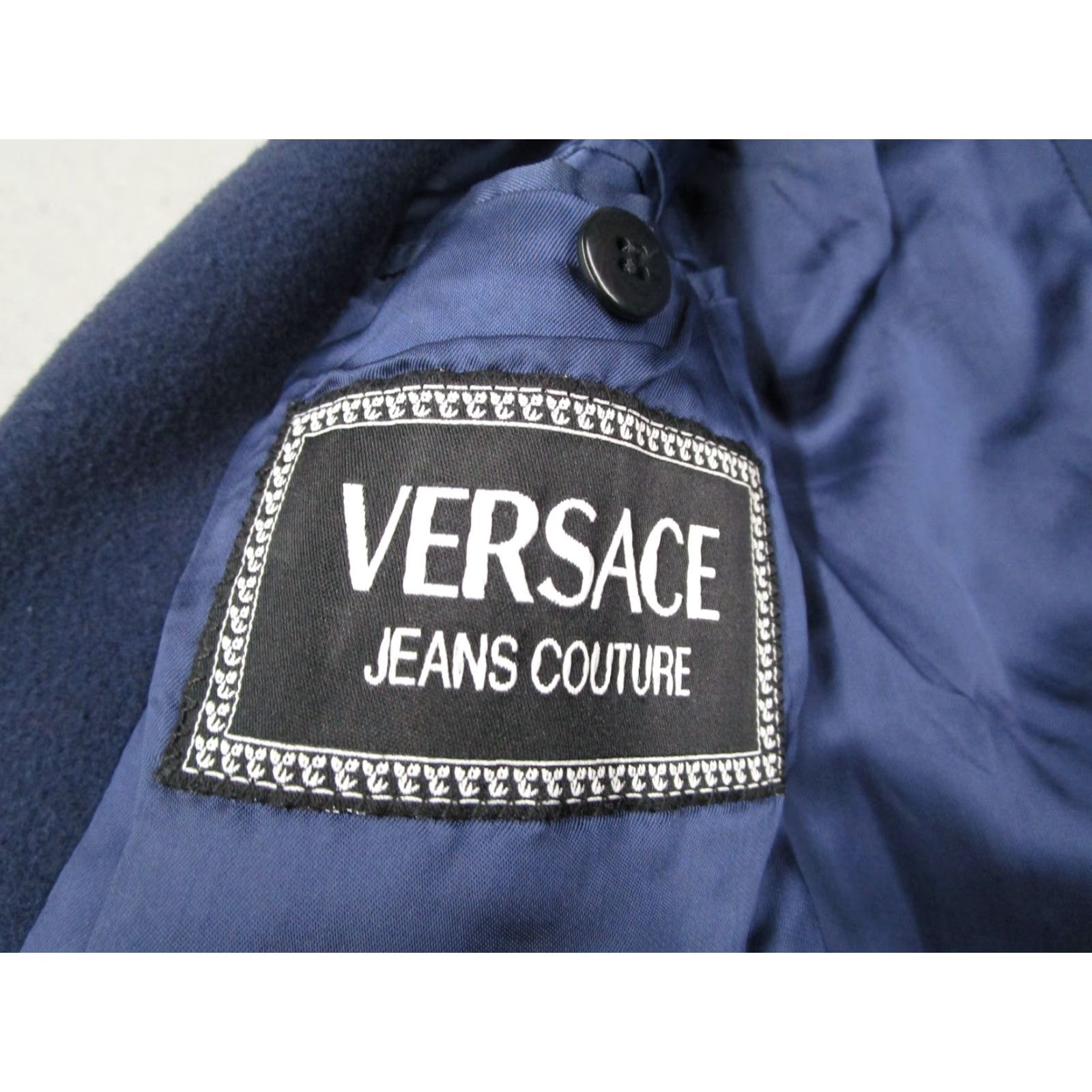 Versace VINTAGE Versace Jeans Couture Blazer Men's 42 Regular Blue Wool Blend 90s Italian Classic Size 42R - 2 Thumbnail