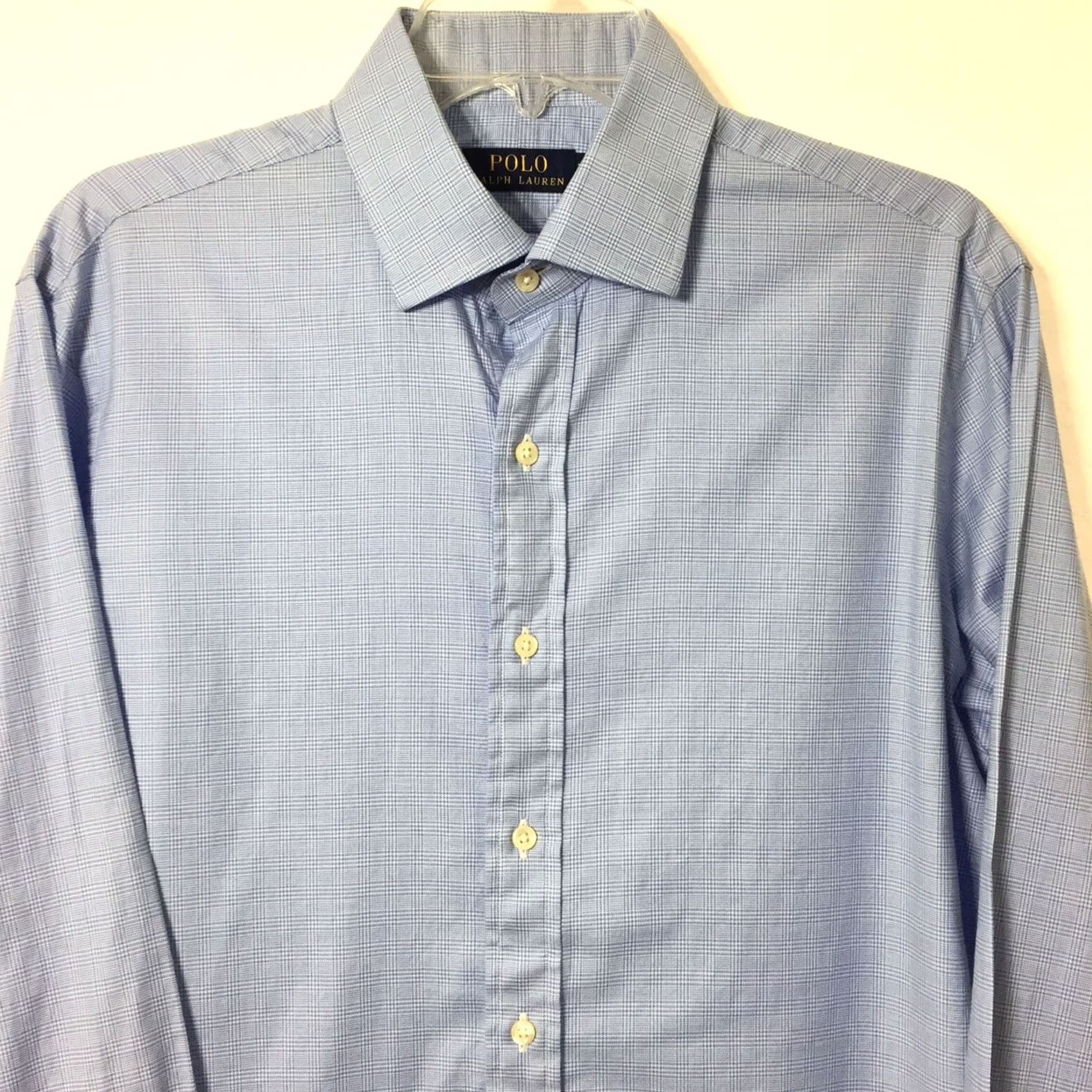 Polo Ralph Lauren Polo Ralph Lauren Shirt Mens 16.5 Blue Plaid Long Sleeve Button-Up Regular Size Shirt Mens Geared Button-Front Cotton Plaid 16.5 Blue Mens Size US XL / EU 56 / 4 - 3 Thumbnail