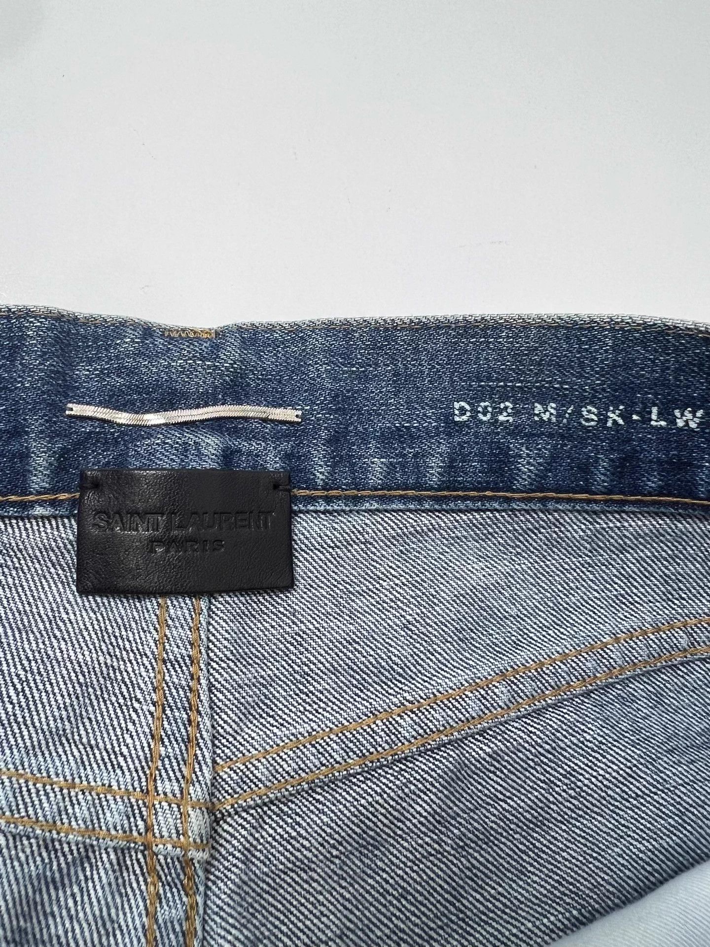 Saint Laurent Paris SLP 18fw cut patched distressed jeans men 27 natural fade Size US 27 - 5 Thumbnail