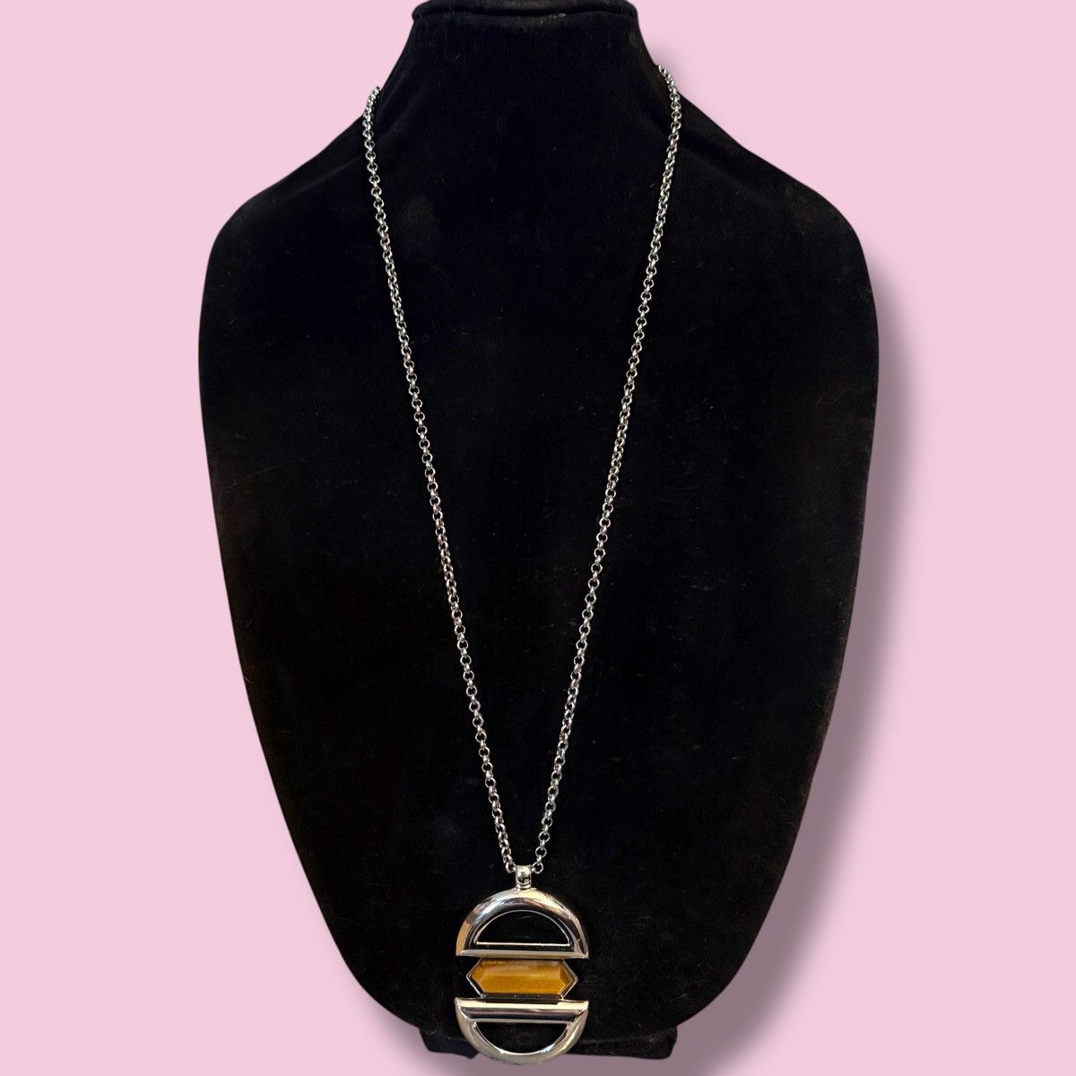 Other Lia Sophia Magnetic silver tone Tiger’s Eye necklace Size ONE SIZE - 2 Thumbnail
