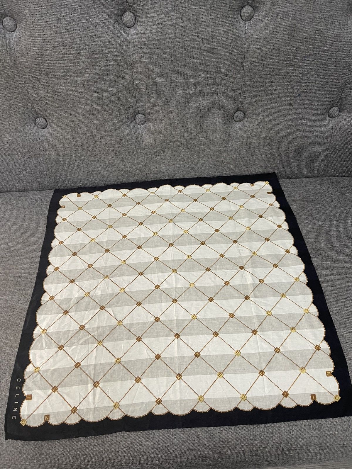 Celine Celine wording pocket square/bandana Size ONE SIZE - 2 Thumbnail