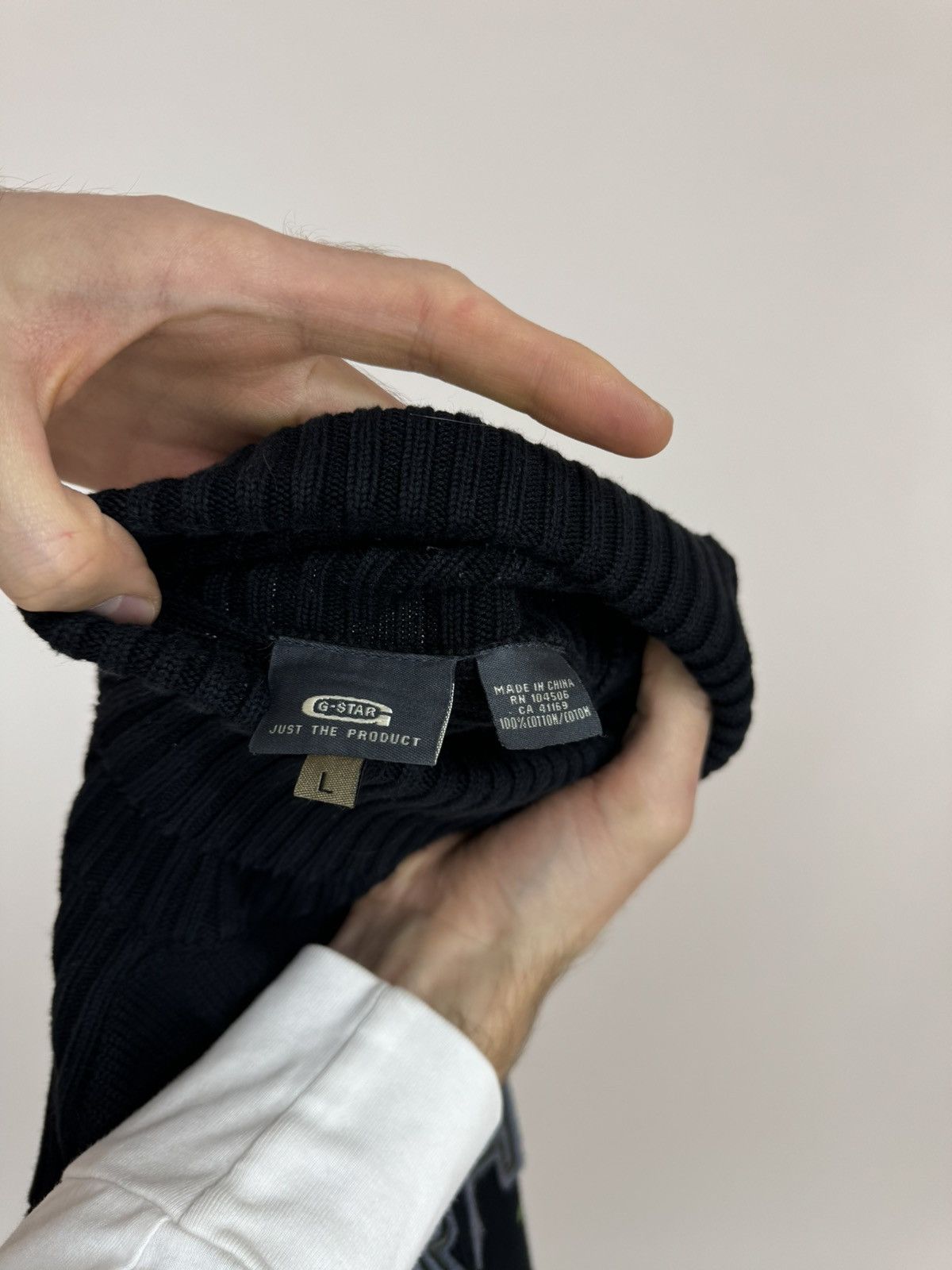 G-Star × Japanese Brand G-star Ribbed Sweater Vintage PARKER COLL PATCH TurtleNeck Size US L / EU 52-54 / 3 - 6 Thumbnail