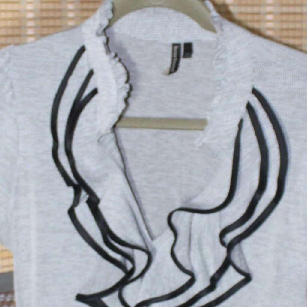 Other HeartSoul Black & White Cap Sleeve Shirred Keyhole Front Top Size L / US 10 / IT 46 - 2 Thumbnail