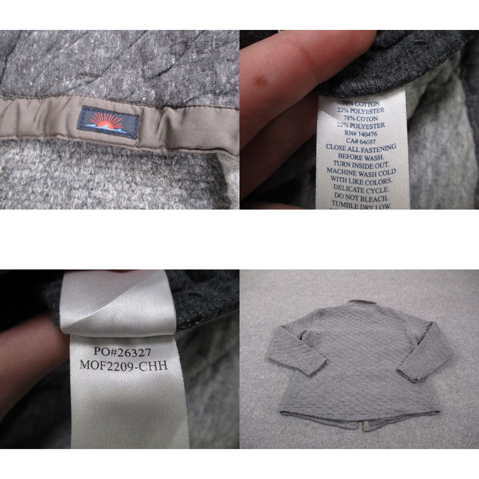 Faherty Faherty Jacket Mens XL Gray Quilted Lightweight Workwear Shacket Barn Coat Size US XL / EU 56 / 4 - 8 Thumbnail