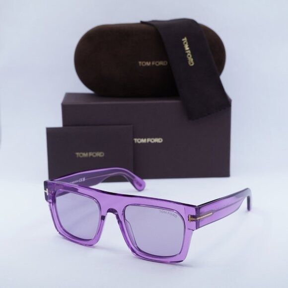 Tom Ford Tom Ford FT0711 81Y Fausto Sunglasses Violet Square Frame Size ONE SIZE - 11 Thumbnail