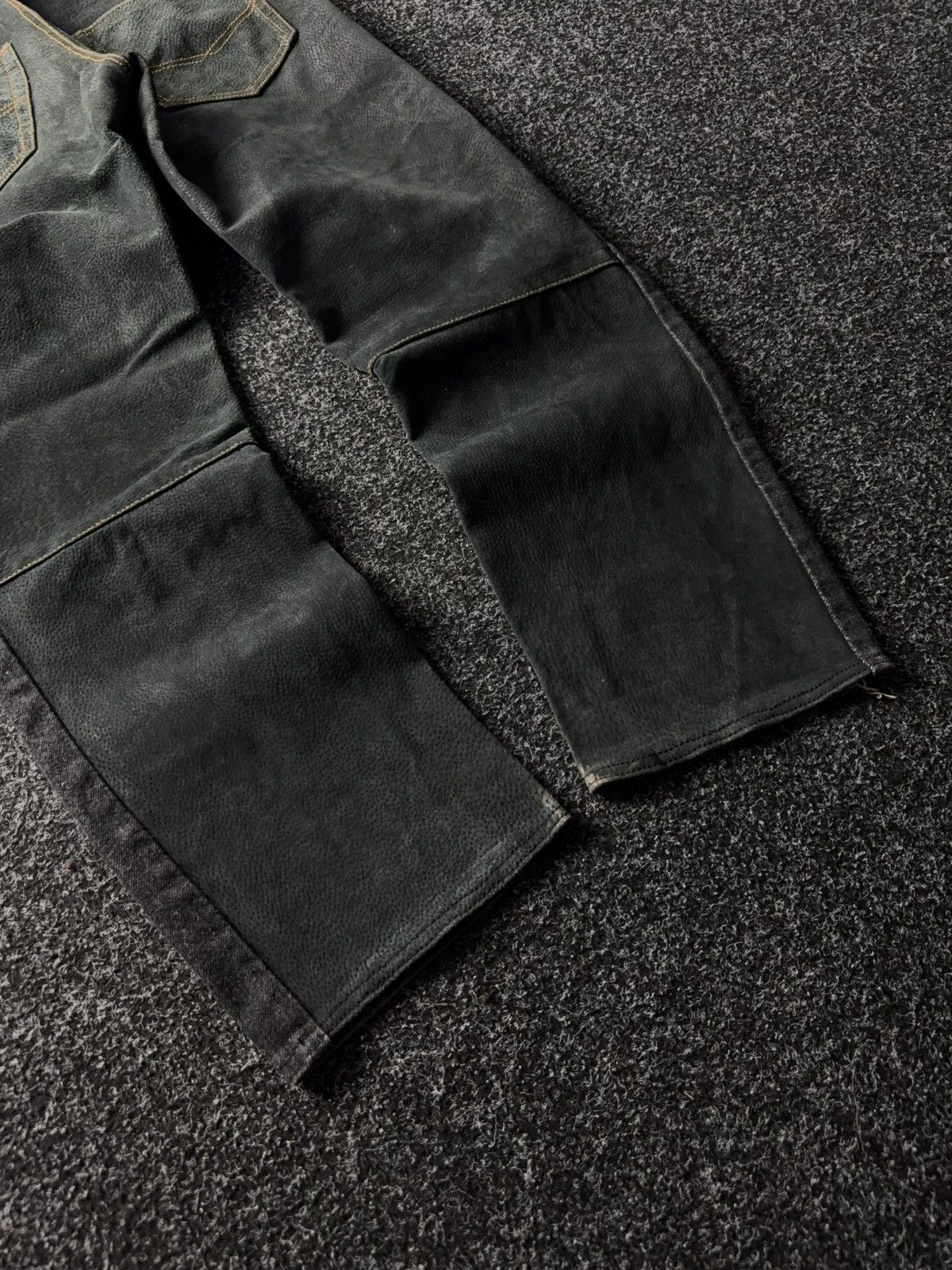 Cowboy Equipment Western Cowgirl 90s USA Retro Denim / Leather pants Y2K Size 30" / US 8 / IT 44 - 8 Thumbnail