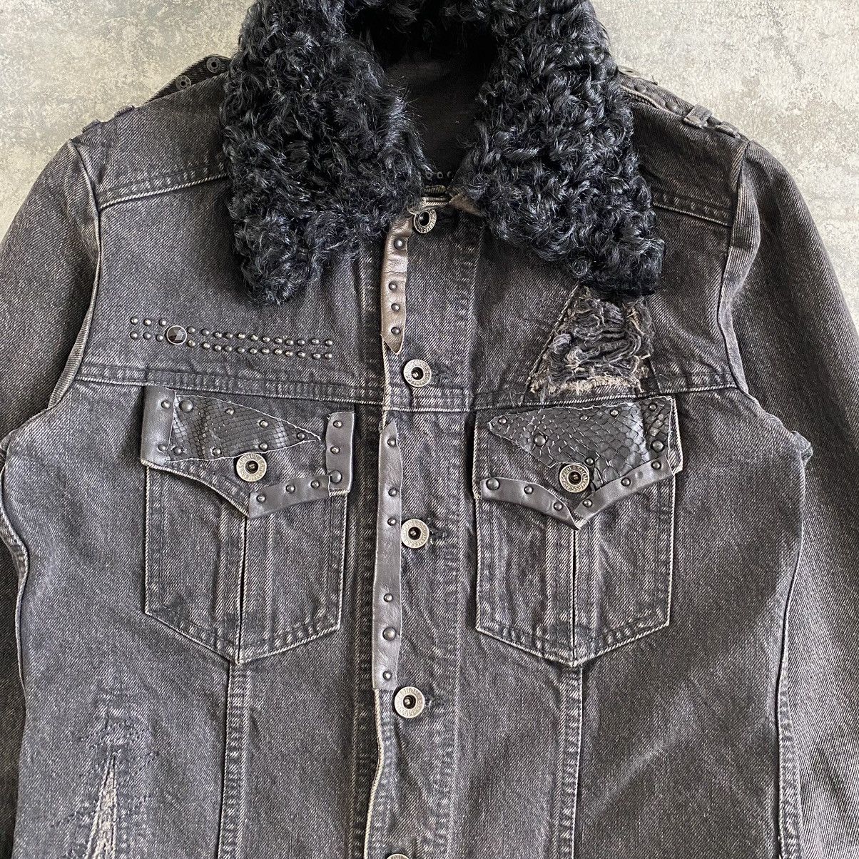 5351 POUR LES HOMMES 5351 Pour Les Homme Studded Distressed Fur Denim Jacket Size US S / EU 44-46 / 1 - 7 Thumbnail