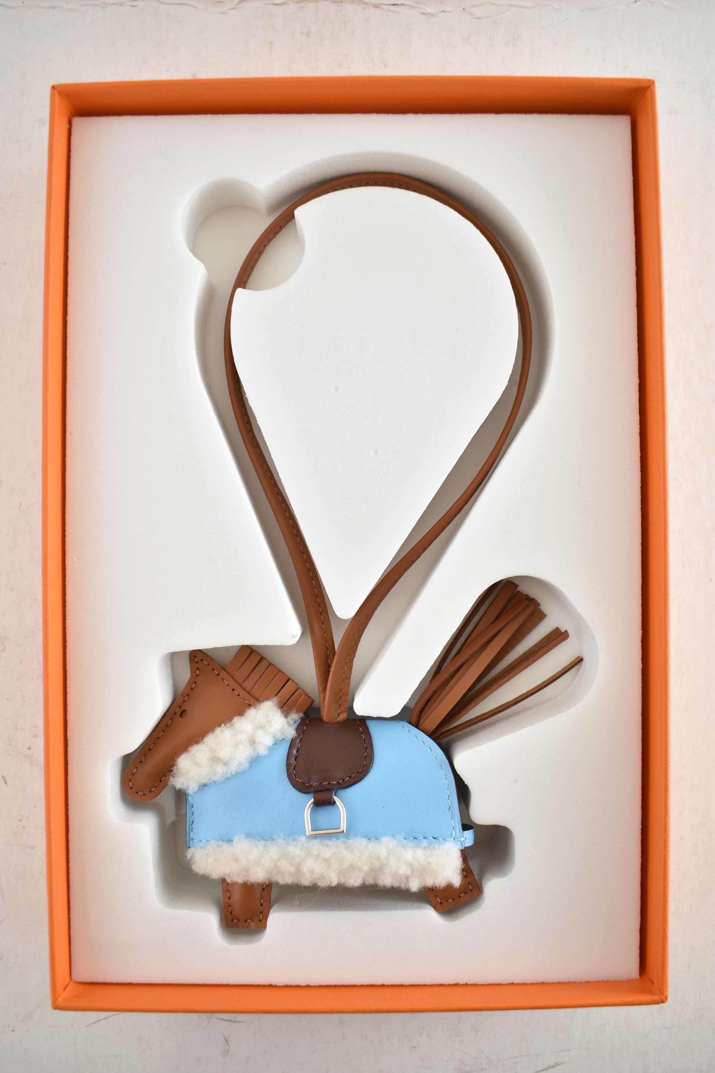 Hermes Hermes Horse Rodeo Plush Blue Celeste Milo Leather Bag Charm Size ONE SIZE - 3 Thumbnail
