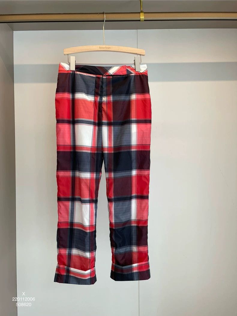 Thom Browne Thom Browne Red checkered fiber casual trousers Size 25" / US 0 / IT 36 - 1 Thumbnail