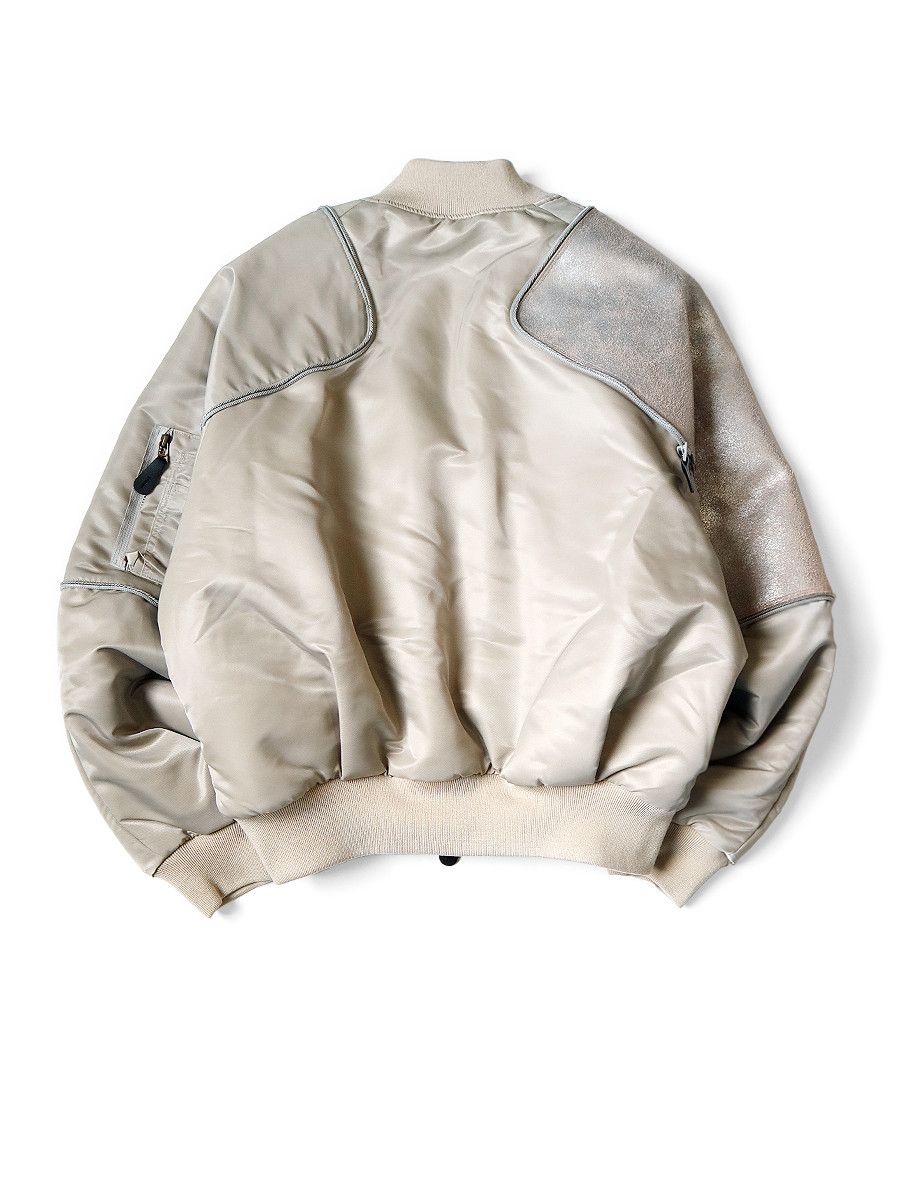 Kapital Kapital MA-1 Nylon x Cracked Leather Sham Bomber Jacket Size US XL / EU 56 / 4 - 2 Thumbnail
