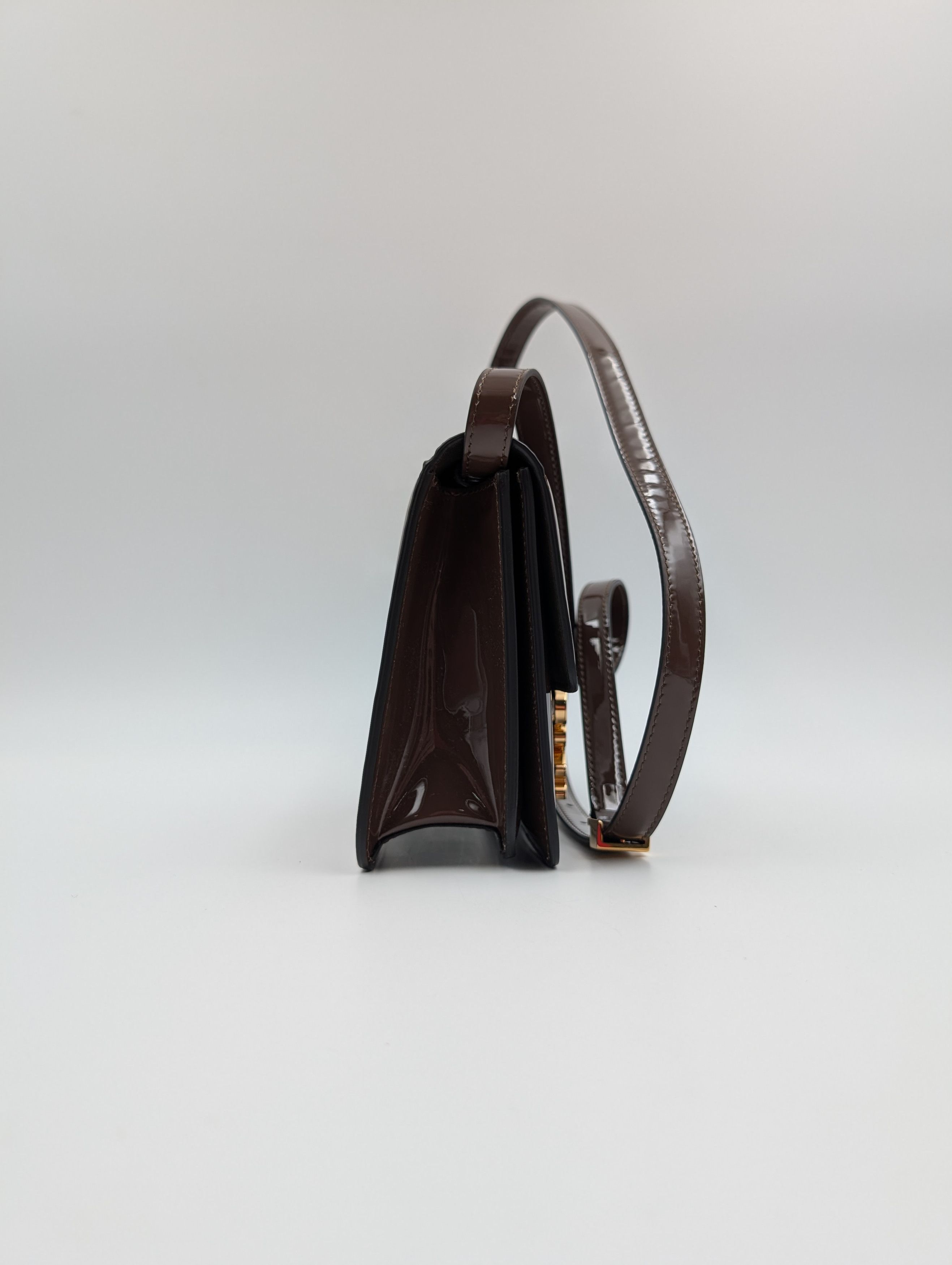 Fendi Fendi Brown Kaligraphy Patent Leather Shoulder Bag Size ONE SIZE - 5 Thumbnail
