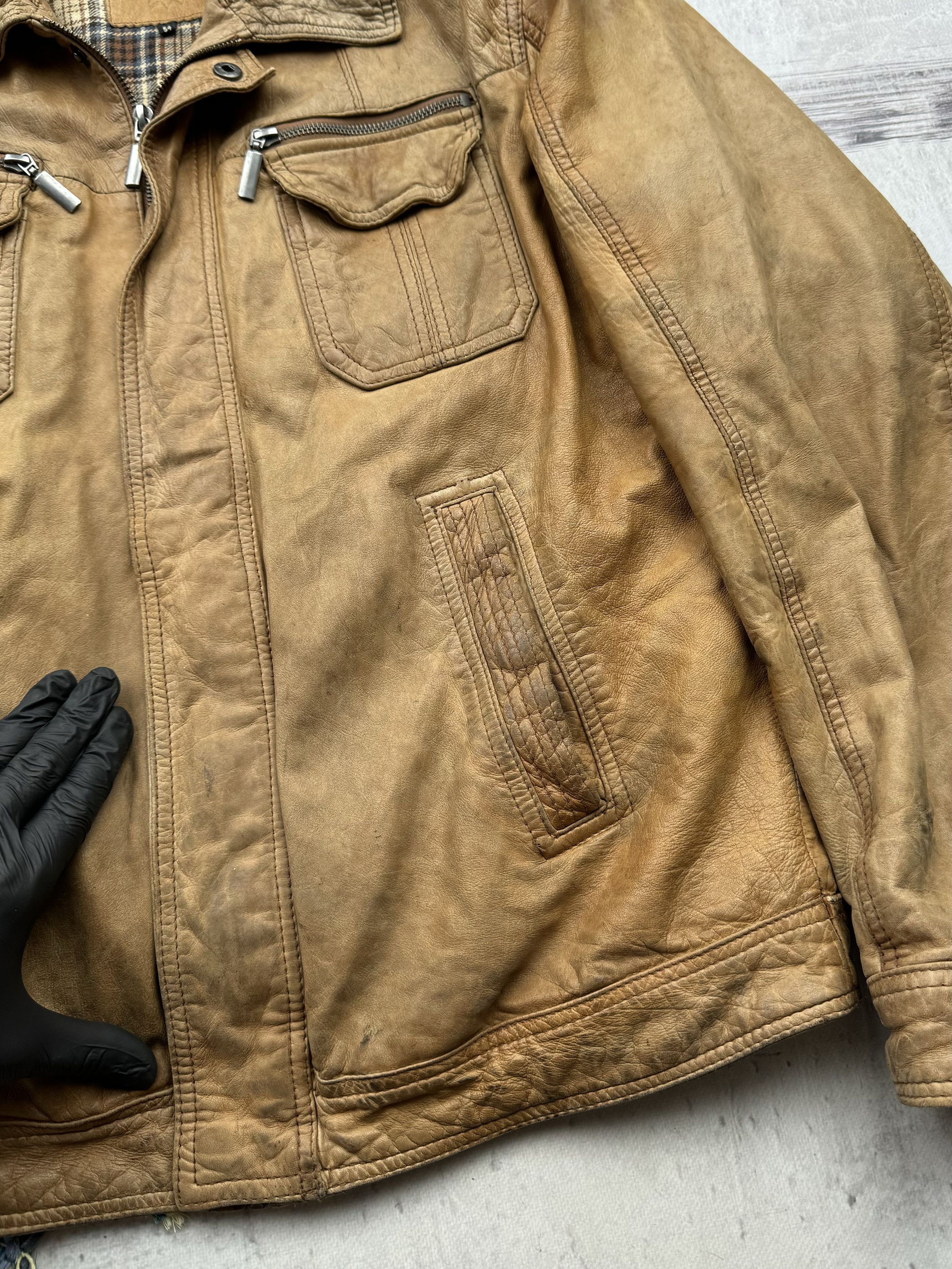 Vintage Vintage Faded Leather Jacket A517(285)D15 Size US XL / EU 56 / 4 - 4 Thumbnail