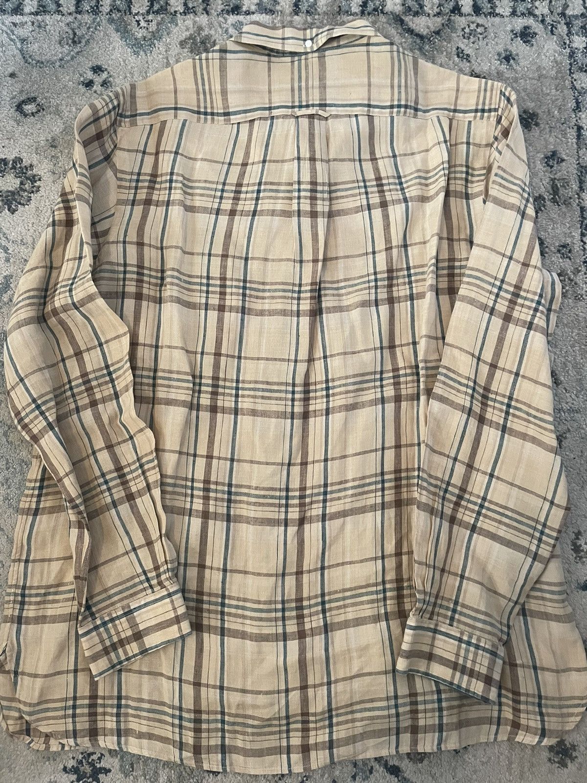 Polo Ralph Lauren × Vintage Plaid Print Linen Button Down Sport Shirt Size US XL / EU 56 / 4 - 5 Thumbnail
