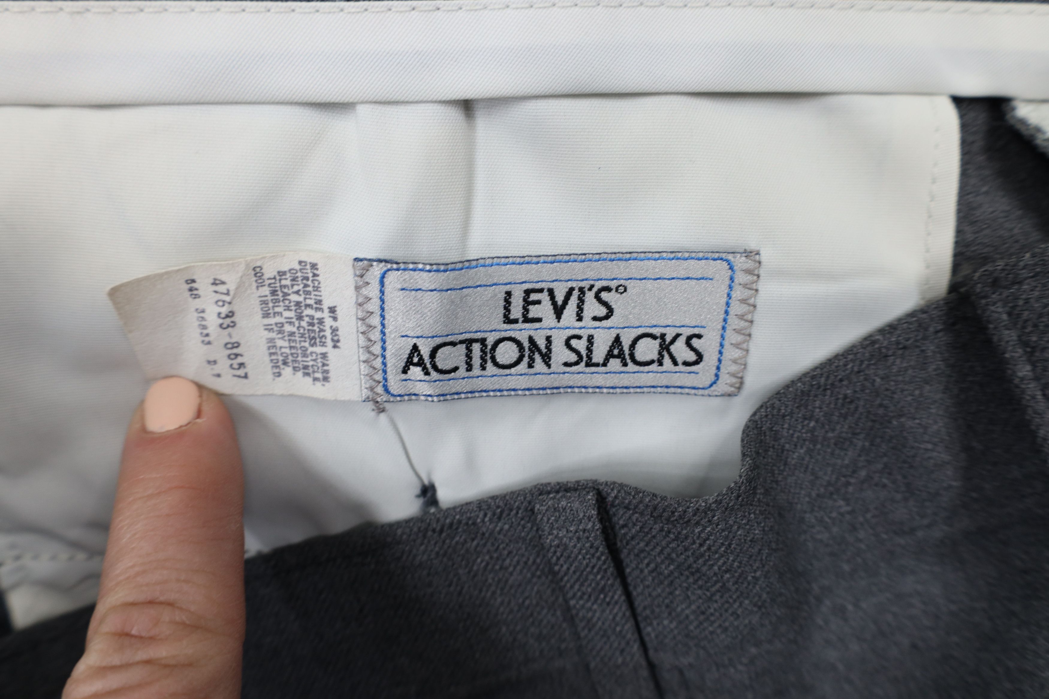 Levi's × Vintage Vintage 70s Levis Wide Leg Knit Chino Pants Heather Gray USA Size US 32 / EU 48 - 6 Thumbnail