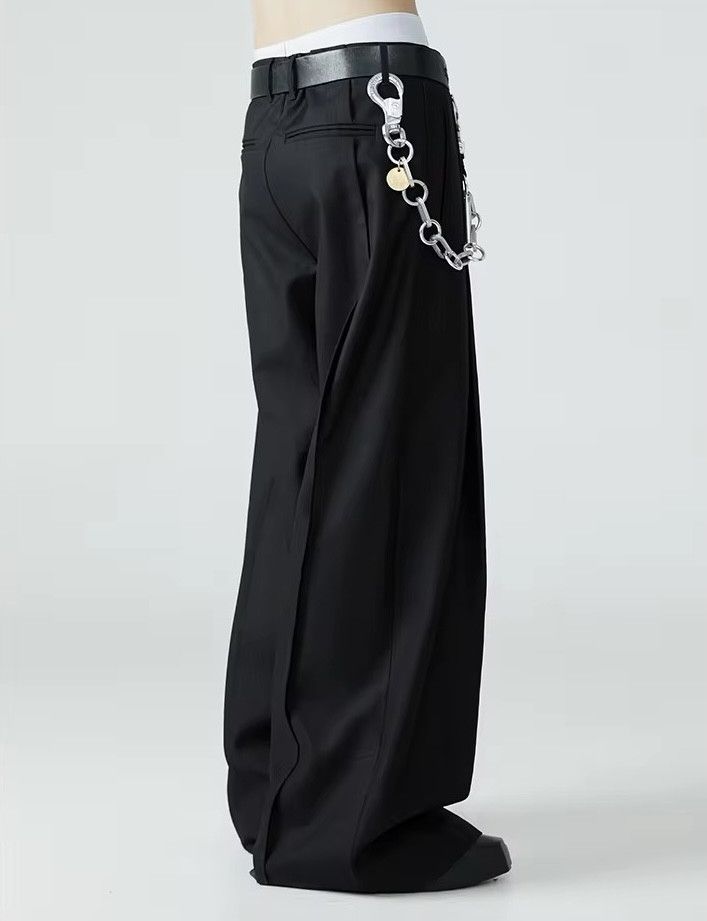 Jean × Vintage Soft Black Pleated Wide Leg Polyester Pant Size US 33 - 5 Thumbnail