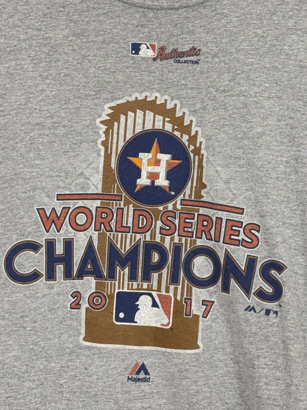 Majestic Houston Texas Astros Baseball MLB Champion Tee Grey Size US M / EU 48-50 / 2 - 3 Thumbnail
