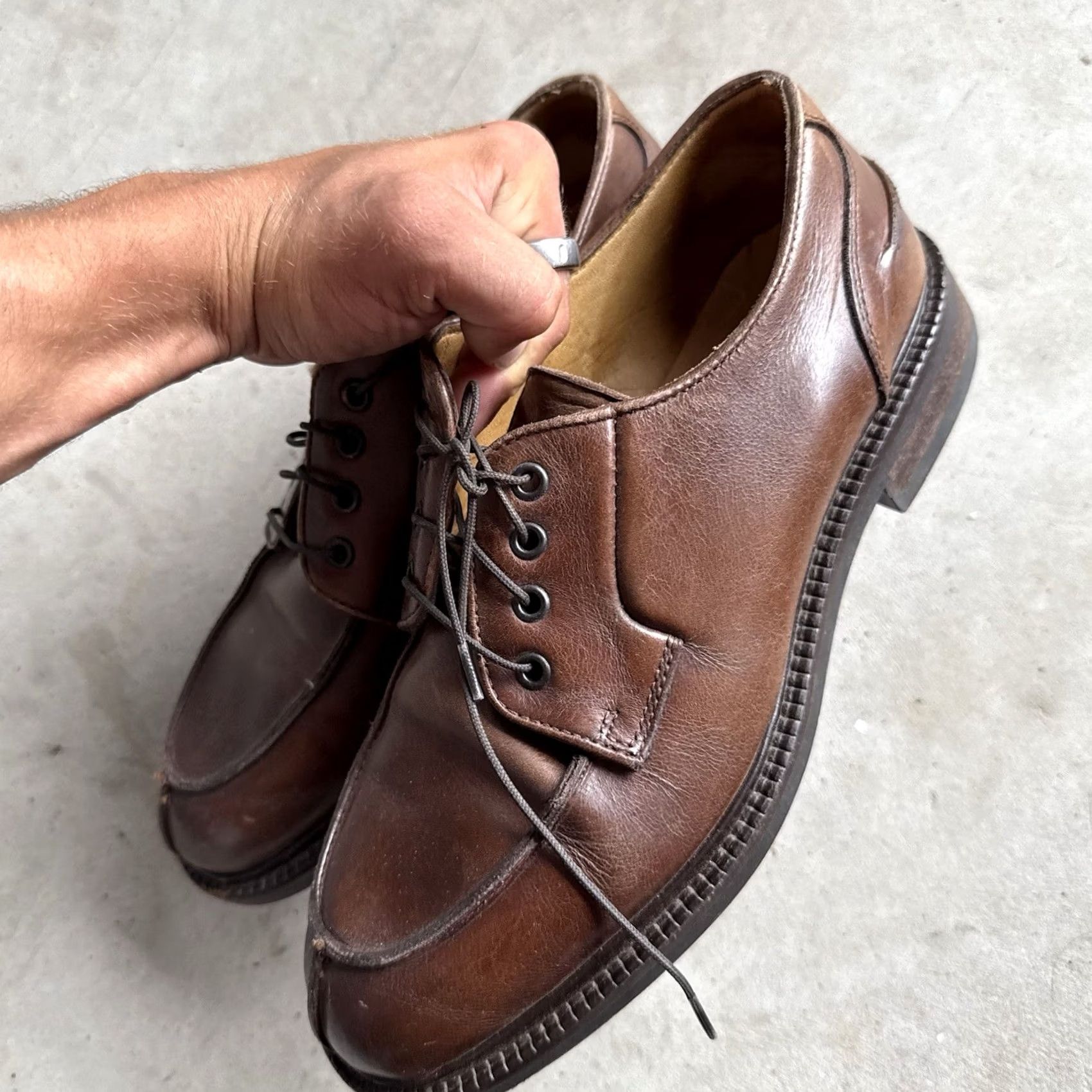 Kenneth Cole Kenneth Cole Derby Oxfords Brown Leather Men Lace Up New York Medium Size 9 Derby Oxfords Mens Leather Upper Size US 9 / EU 42 - 6 Thumbnail
