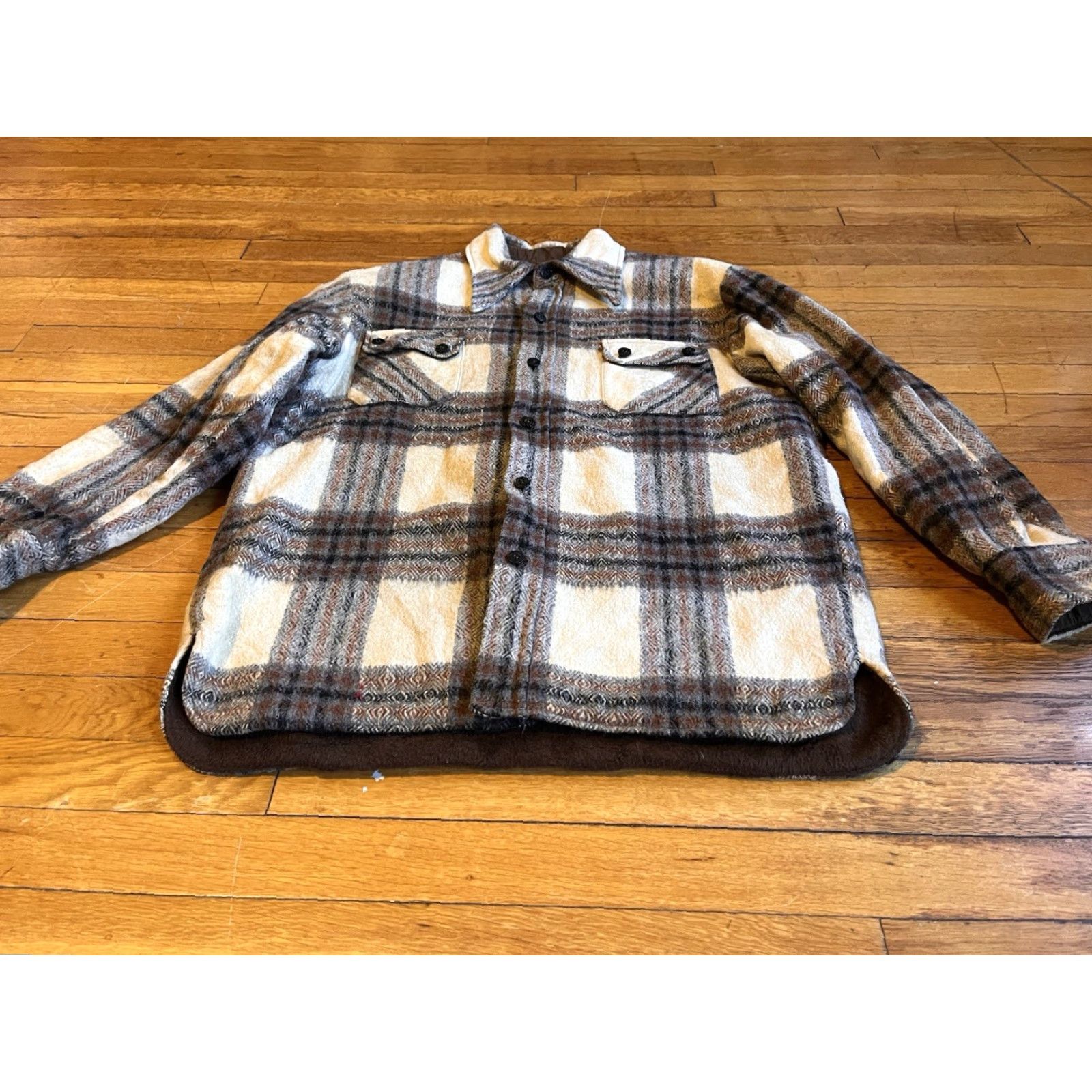 Vintage VINTAGE Brewster Sportswear Plaid Wool Shirt Jacket Men’s 42 Lined Faux Fur Wool Chest 46 Bomber Jacket Casual Workwear Mens Size US XL / EU 56 / 4 - 2 Thumbnail