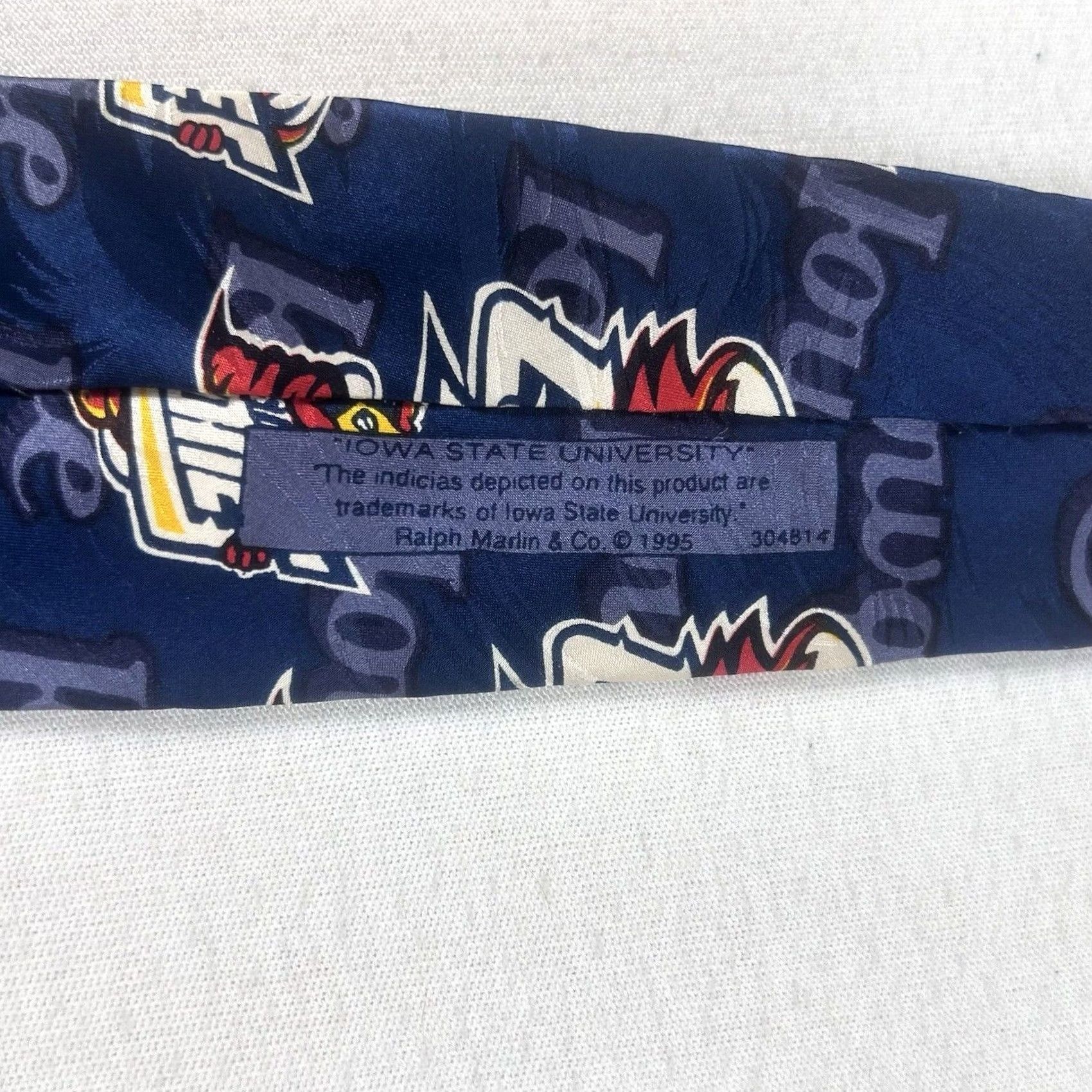 Vintage Iowa State Cyclones Cardinal Cy Men's Tie 100% Silk RM Sport Ralph Marlin USA Size ONE SIZE - 6 Thumbnail
