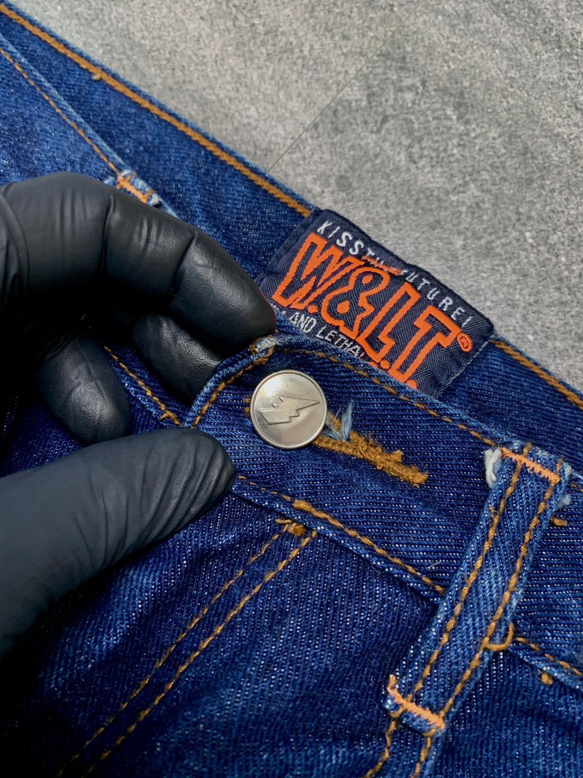 W&LT FREE TAX! 2000s Elastic Flared Denim Jeans Size US 30 / EU 46 - 6 Thumbnail