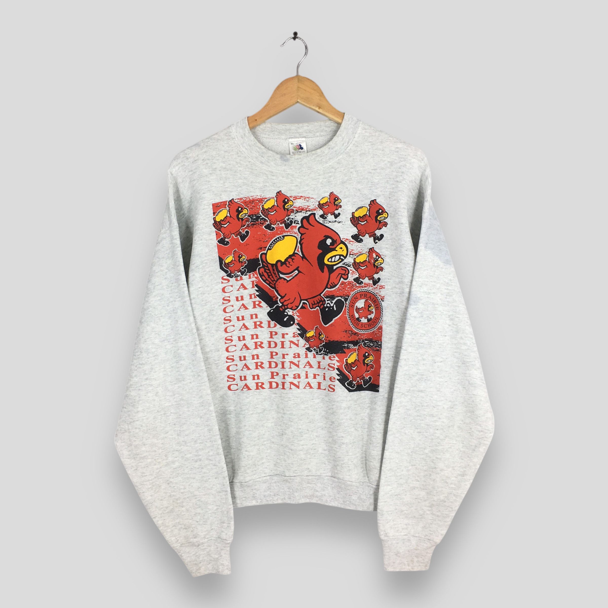 Vintage Vintage 90s Sun Prairie Cardinals Gray Sweatshirt XLarge Size US XL / EU 56 / 4 - 1 Thumbnail