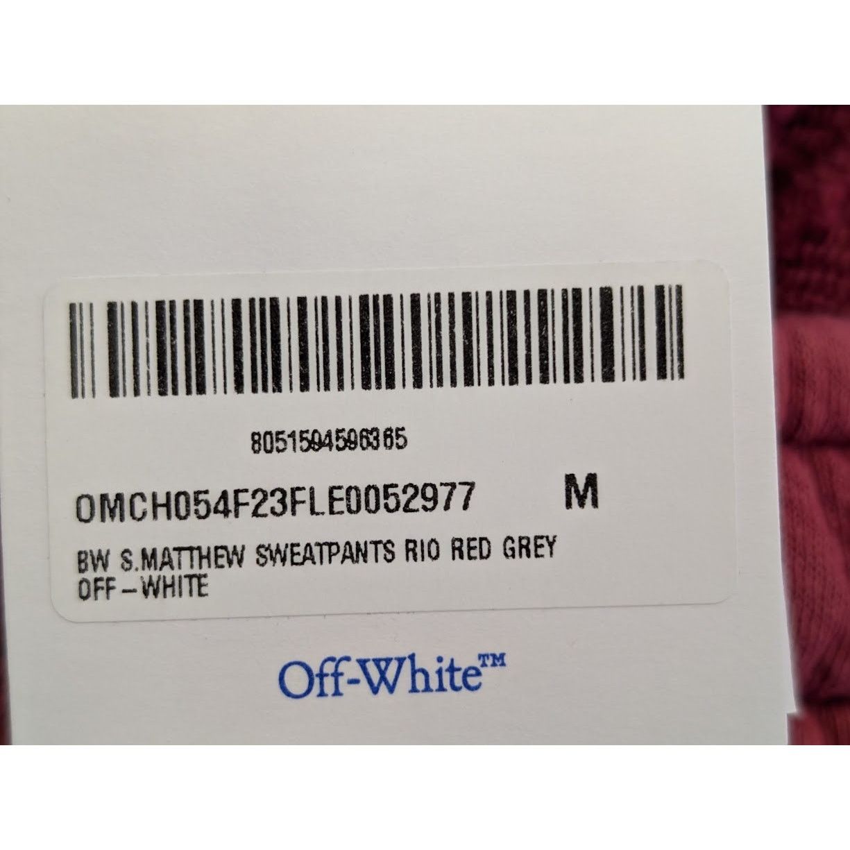 Off-White o1rshd1 BW S. Matthew Sweatpants & Joggers in Rio Red Grey Size US 32 / EU 48 - 23 Thumbnail