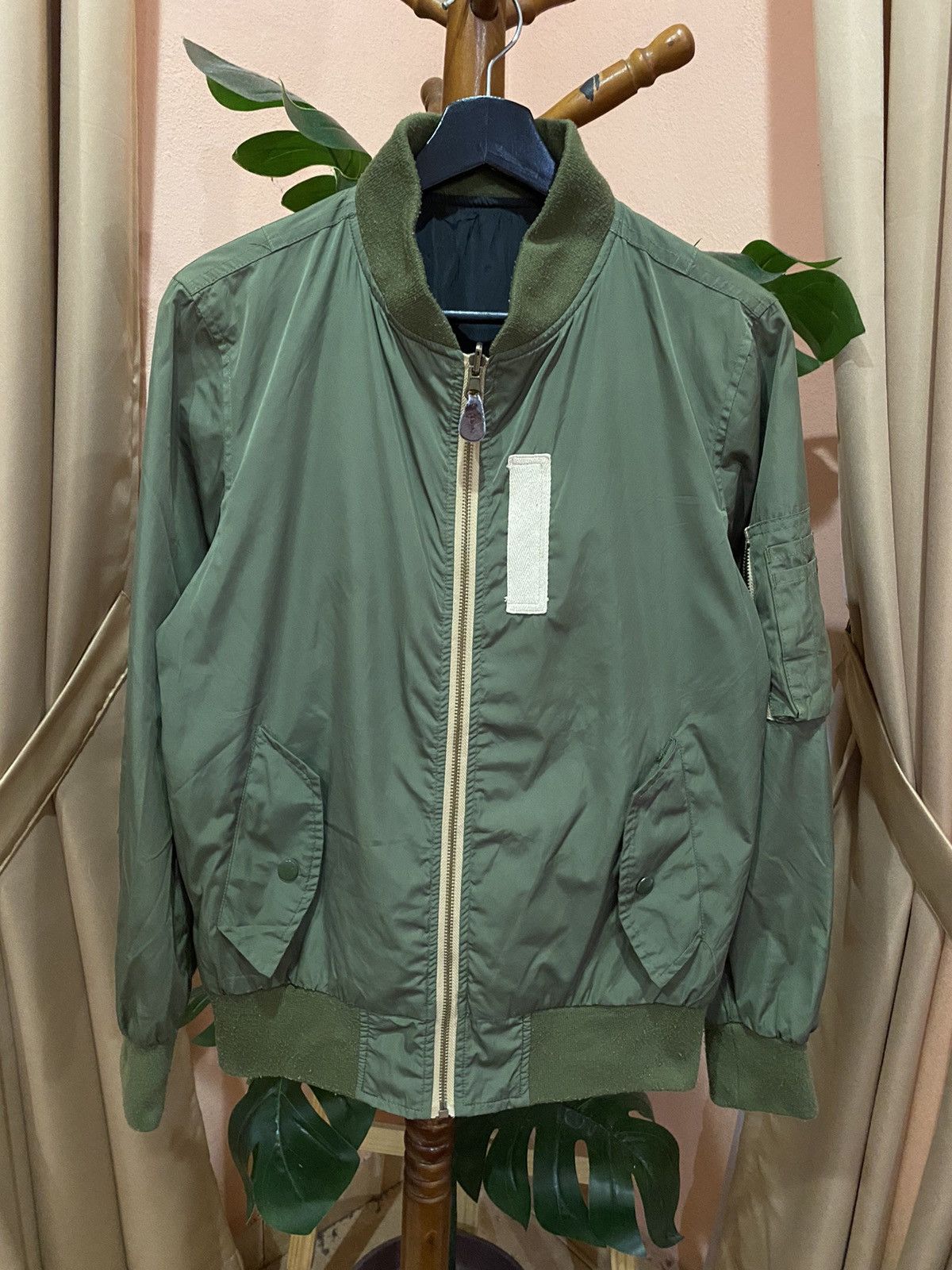 Japanese Brand Classic Green Bomber Jacket by TEMPTATION - Modern Style Size US M / EU 48-50 / 2 - 1 Thumbnail