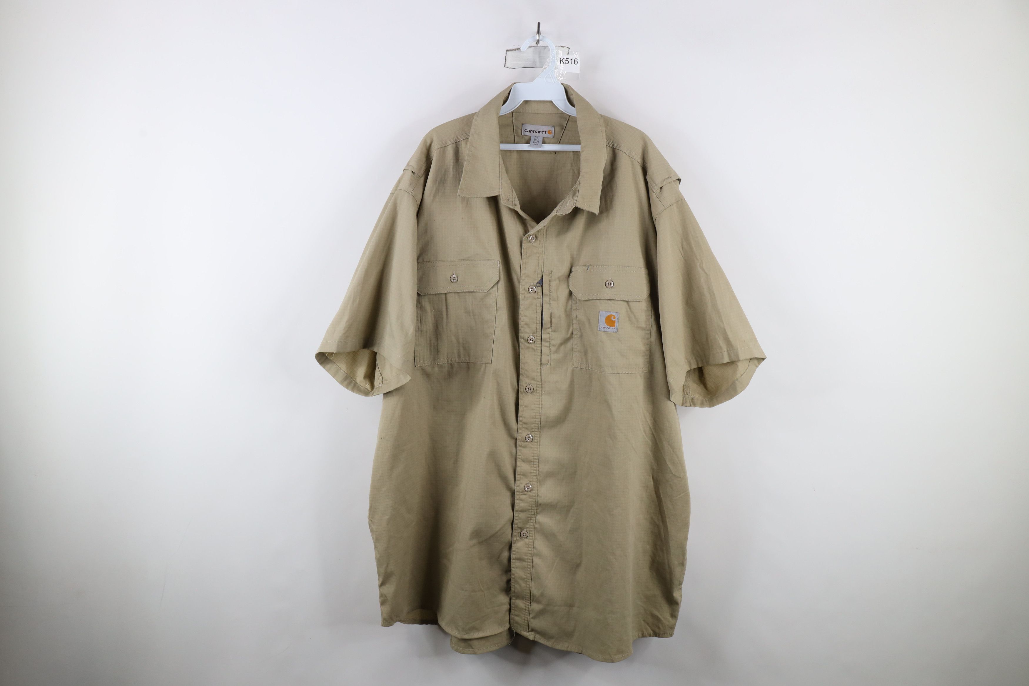 Carhartt × Vintage Vintage Carhartt Ripstop Short Sleeve Collared Button Shirt Size US XXL / EU 58 / 5 - 1 Thumbnail