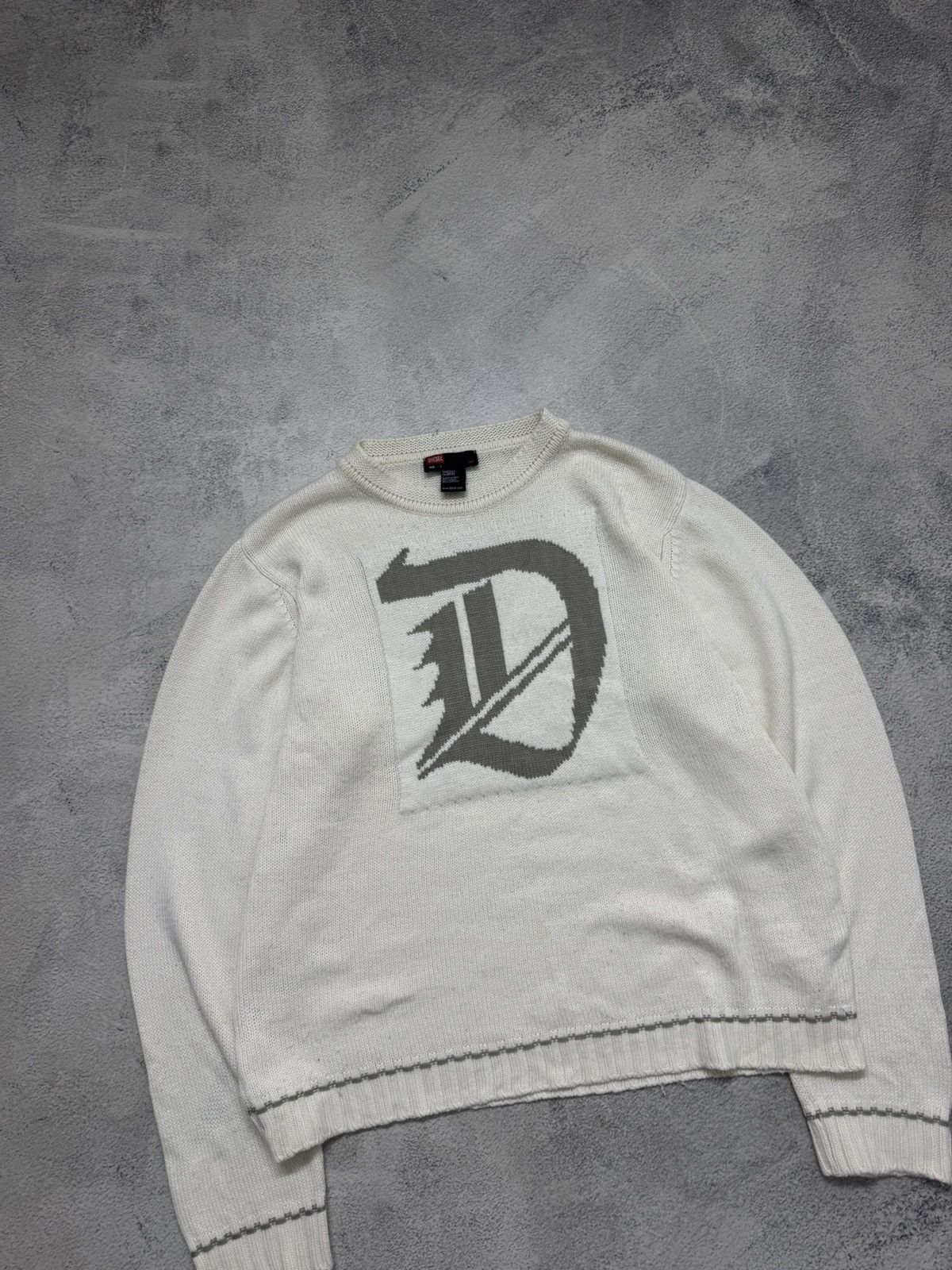 Diesel Vintage Y2k Diesel Center Logo Knited Sweater Size US L / EU 52-54 / 3 - 6 Thumbnail