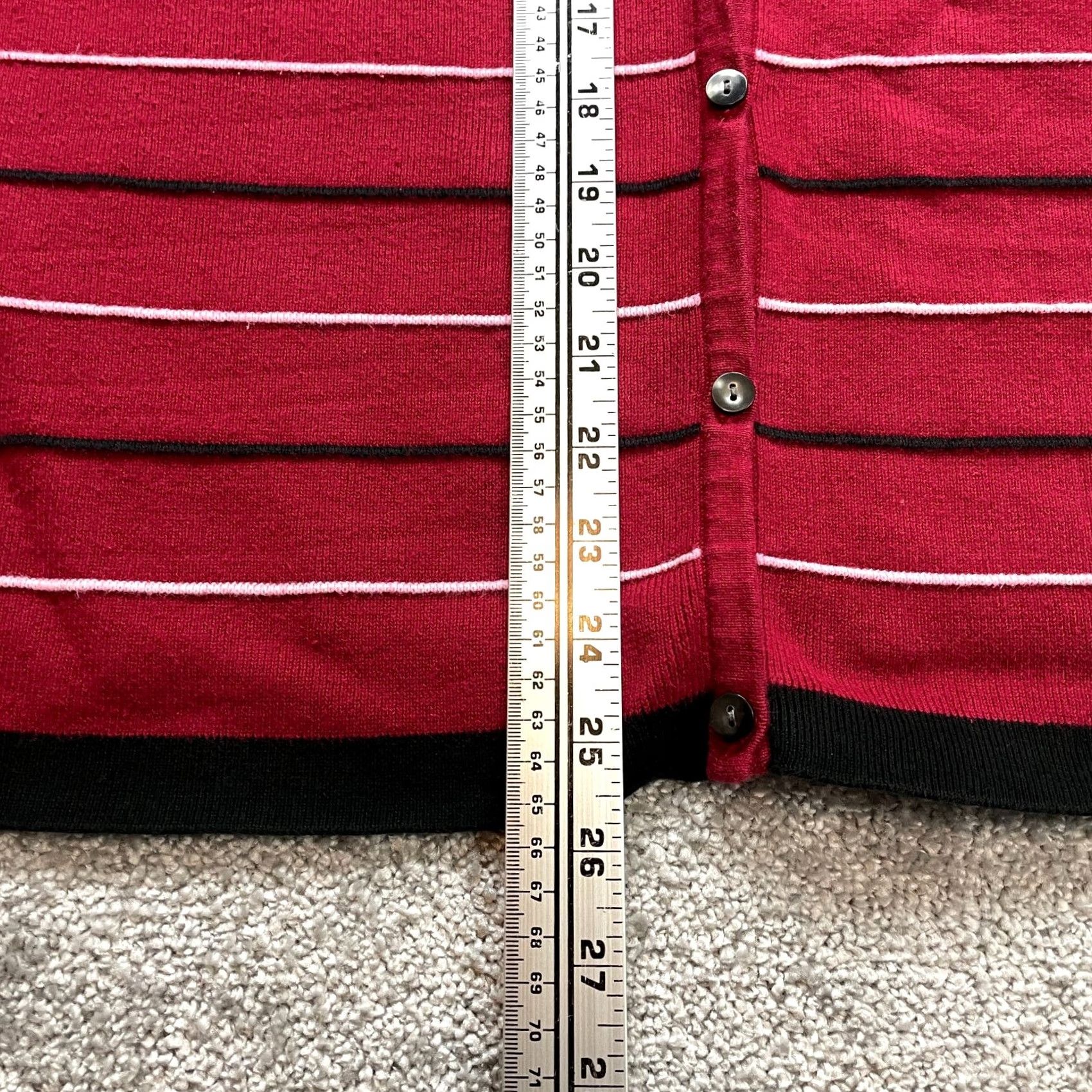 Vintage VINTAGE Style&co Cardigan Sweater Womens 2X Red Striped Button Up Knit Crew Neck Beaded Long Sleeve Casual Size XXL / US 16-18 / IT 52-54 - 5 Thumbnail