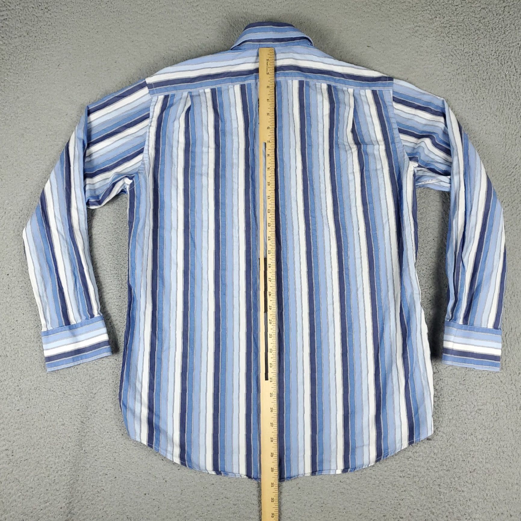 Lacoste Lacoste Button-Up Shirt Mens Size 42 Blue Striped Long Sleeve Casual Modern Size US XL / EU 56 / 4 - 4 Thumbnail