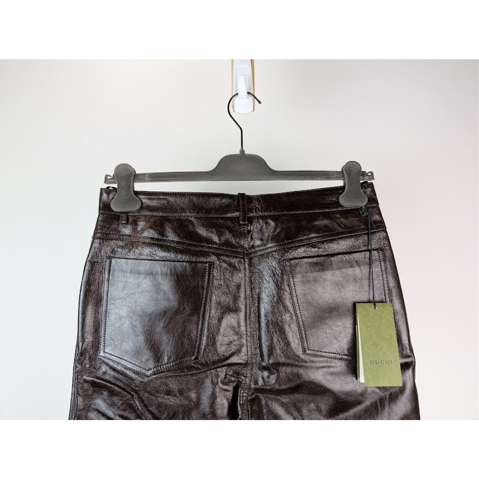 Gucci o1rshd1 Shiny Soft Leather Pant in Shiny Bordeaux Size US 34 / EU 50 - 11 Thumbnail