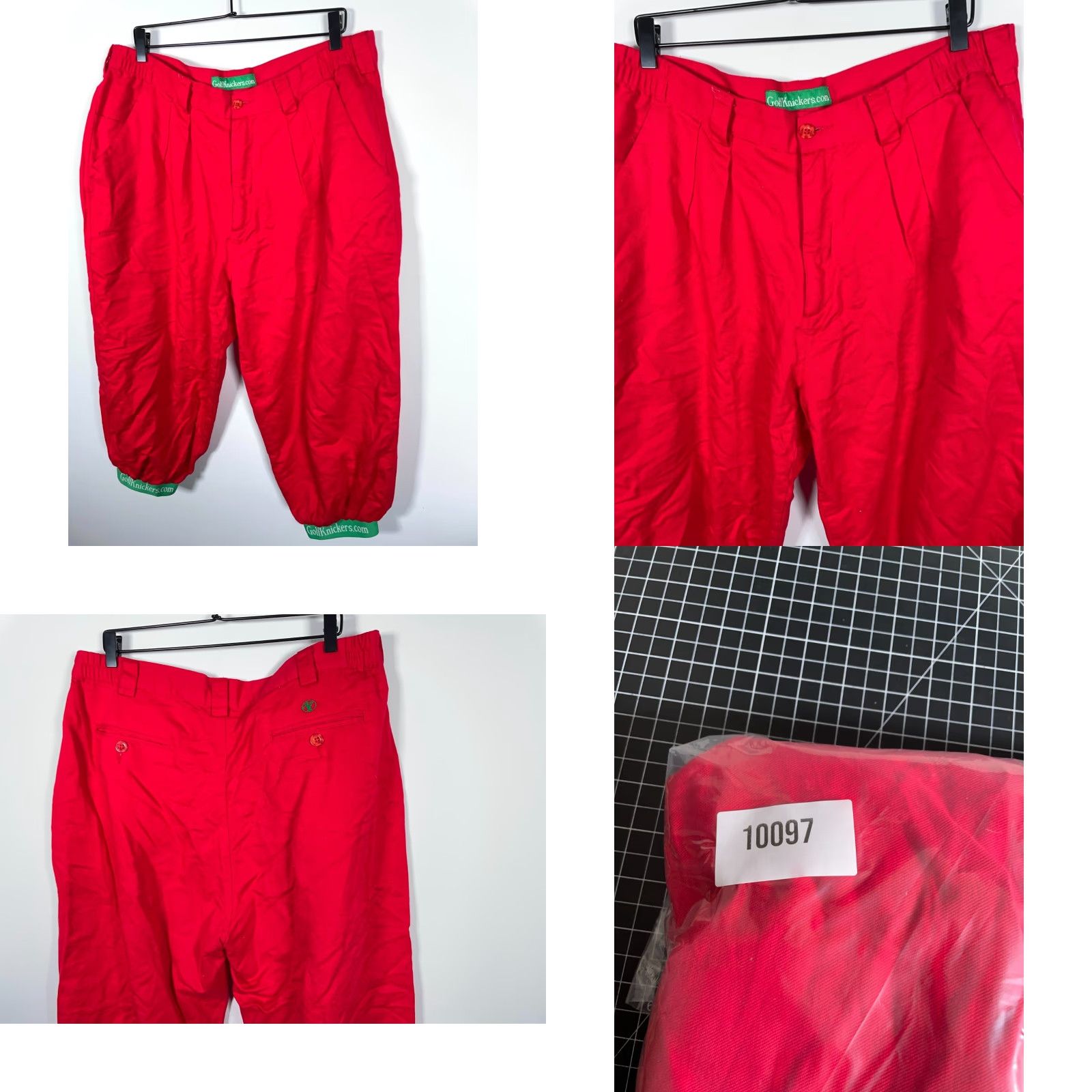 Vintage Golf Knickers Pants Mens 38 x 22 Pleated Red Green Lightweight Chino Tapered High Rise Casual Vintage No Size US 38 / EU 54 - 9 Thumbnail