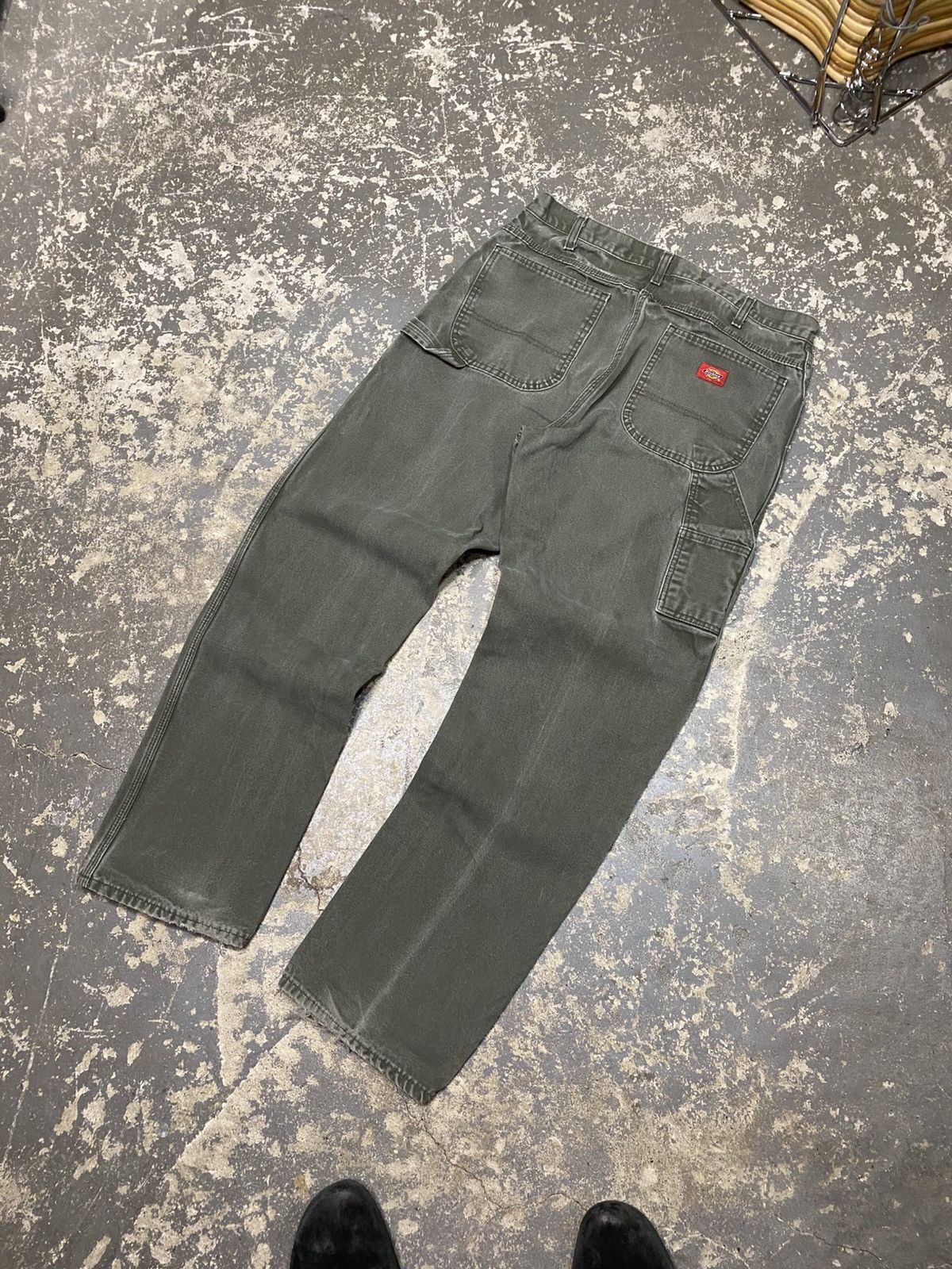 Carhartt × Dickies × Vintage Vintage Dickies Green Faded Carpenter Baggy Fit Pants Size US 36 / EU 52 - 2 Thumbnail