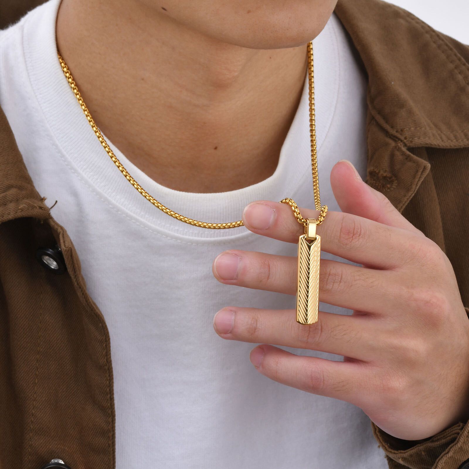 Japanese Brand × Vintage 60cm Vertical Stainless Steel Long Bar Necklace Size ONE SIZE - 1 Thumbnail