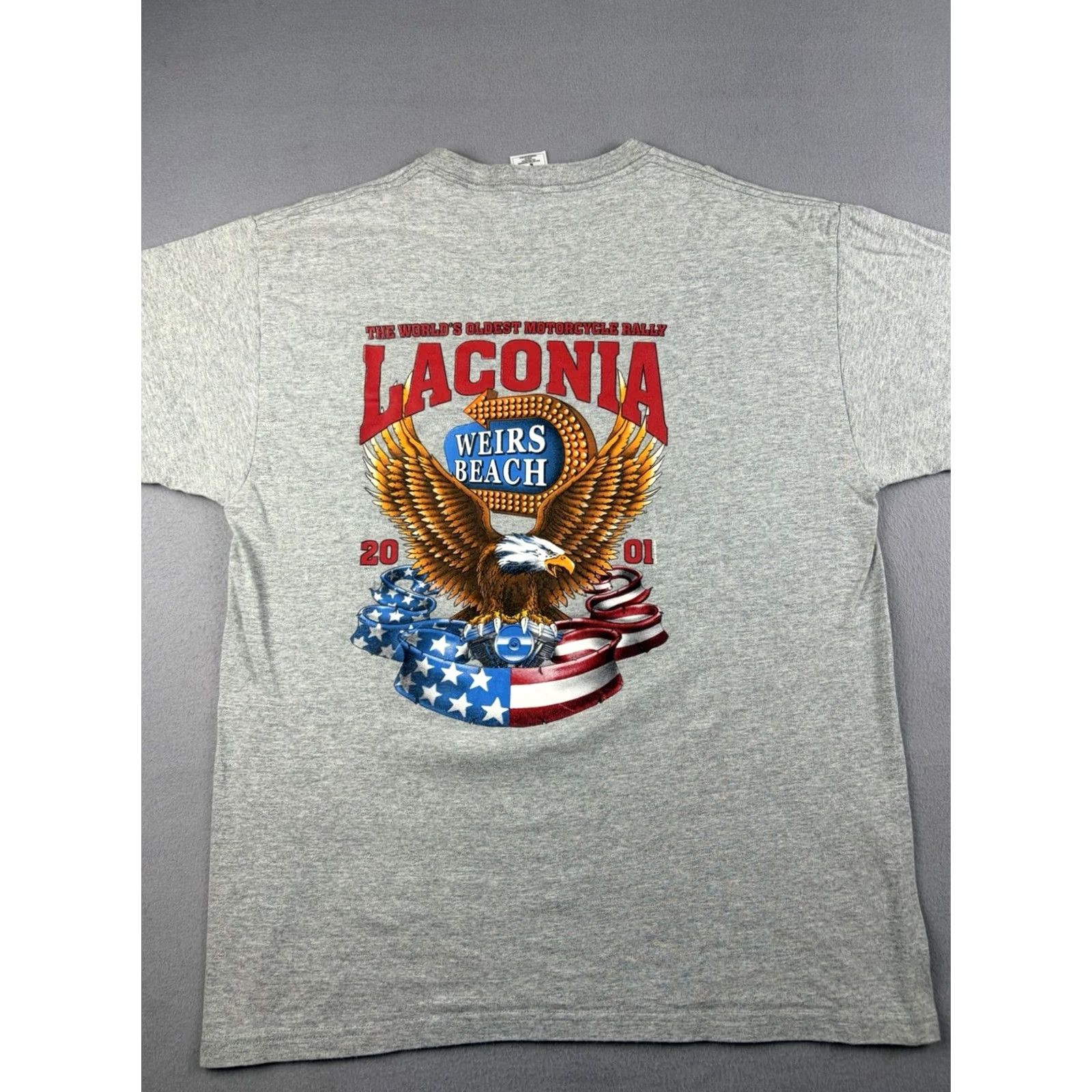 Fruit Of The Loom VINTAGE Fruit of the Loom T-Shirt Weirs Beach Motorcycle Biker Y2k Gray XL Men Pocket not specified Size US XL / EU 56 / 4 - 5 Thumbnail