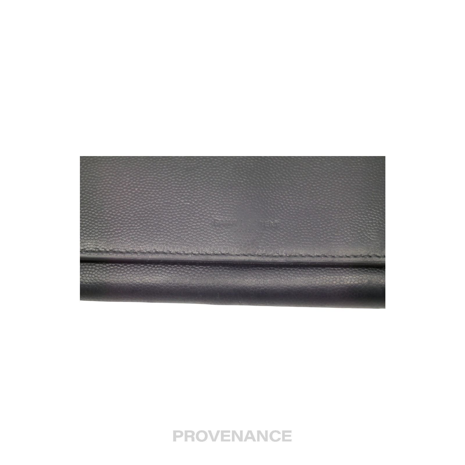 Saint Laurent Paris 🔴 Saint Laurent Paris SLP Long Pebbled Wallet - Black Size ONE SIZE - 3 Thumbnail