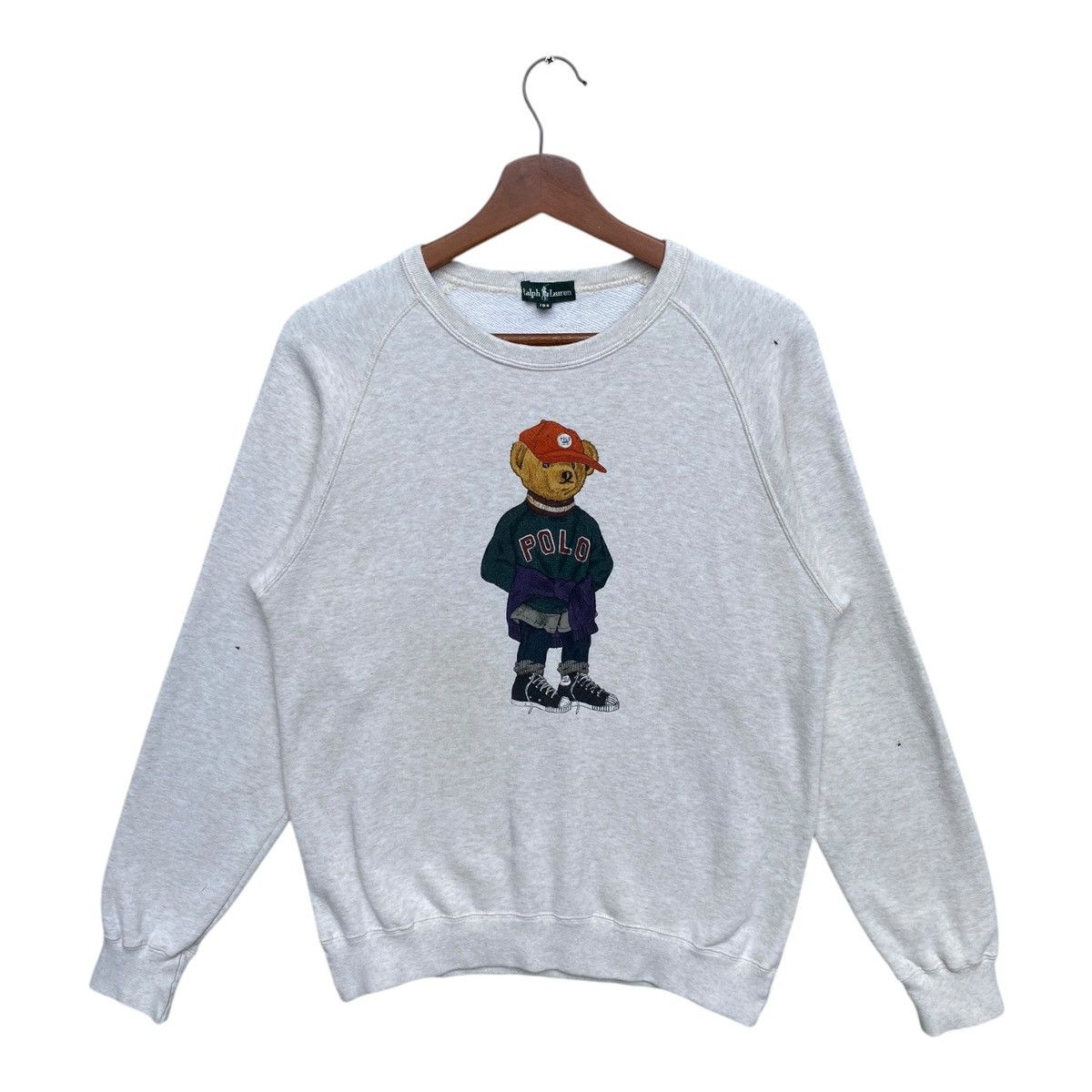 Vintage Polo Ralph Lauren Kids Polo Bear Sweatshirt Size 160