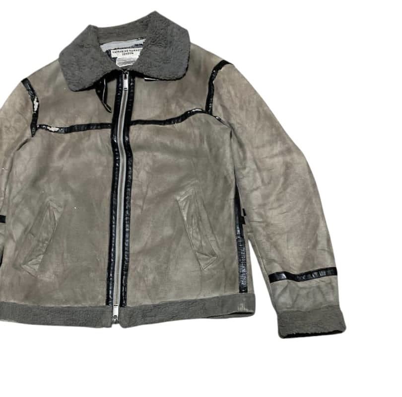 Katharine Hamnett London Vintage Katharine Hamnett London B3 Shearling Jacket Trashed Size US L / EU 52-54 / 3 - 3 Thumbnail