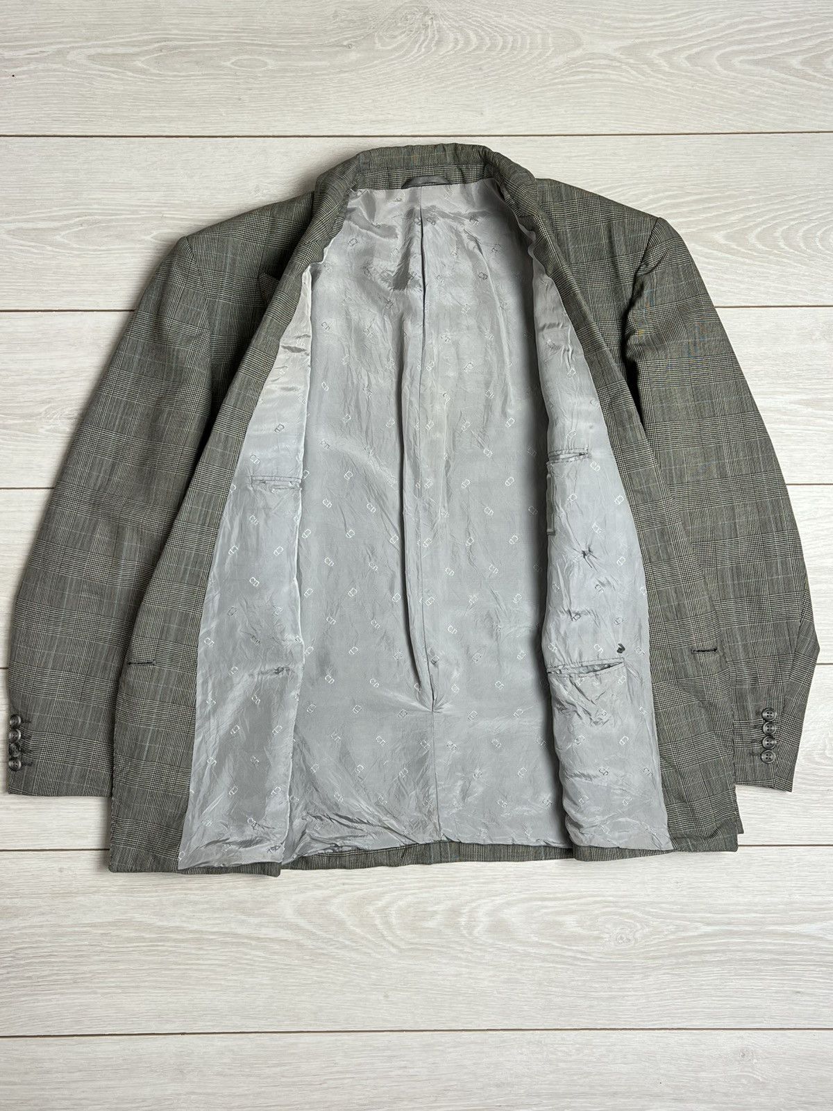 Christian Dior Monsieur Vintage Christian Dior Monsieur Glen Plaid Wool Suit 46S Size 46S - 8 Thumbnail