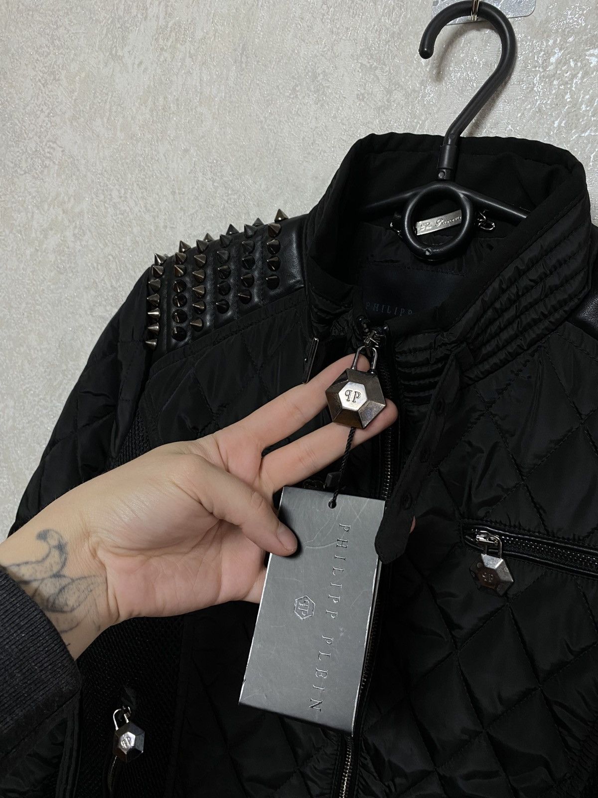 Philipp Plein Philipp Plein biker Studded Jacket with Leather Accents Size XL / US 12-14 / IT 48-50 - 5 Thumbnail