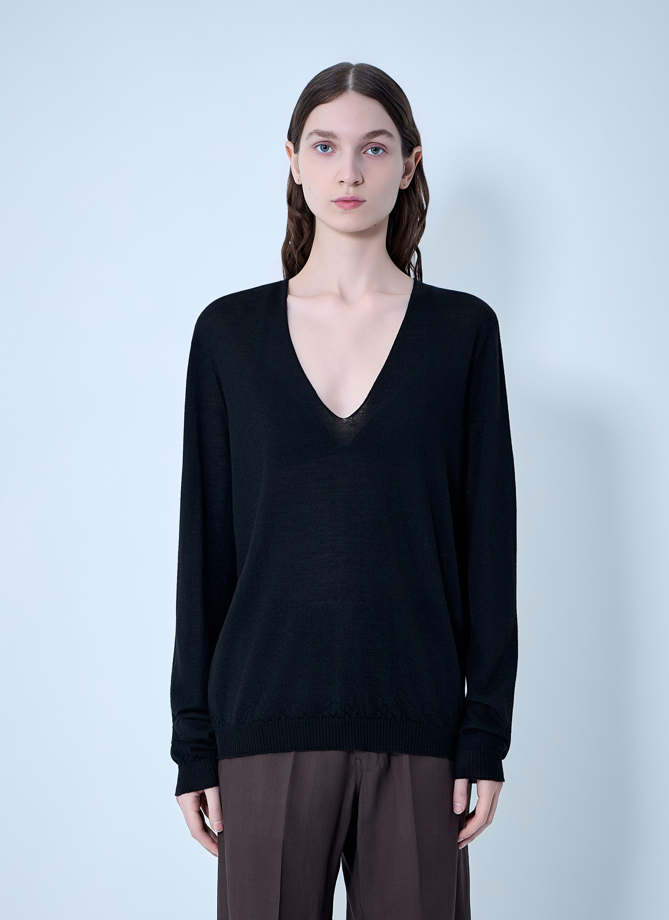 Rick Owens V Neck Pull Knit Size XS / US 0-2 / IT 36-38 - 1 Thumbnail