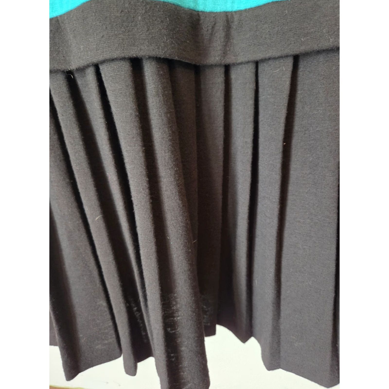 Altea VINTAGE Caron Petite Teal Black New Wave Drop Waist Midi Dress 8 Womens Size M / US 6-8 / IT 42-44 - 4 Thumbnail