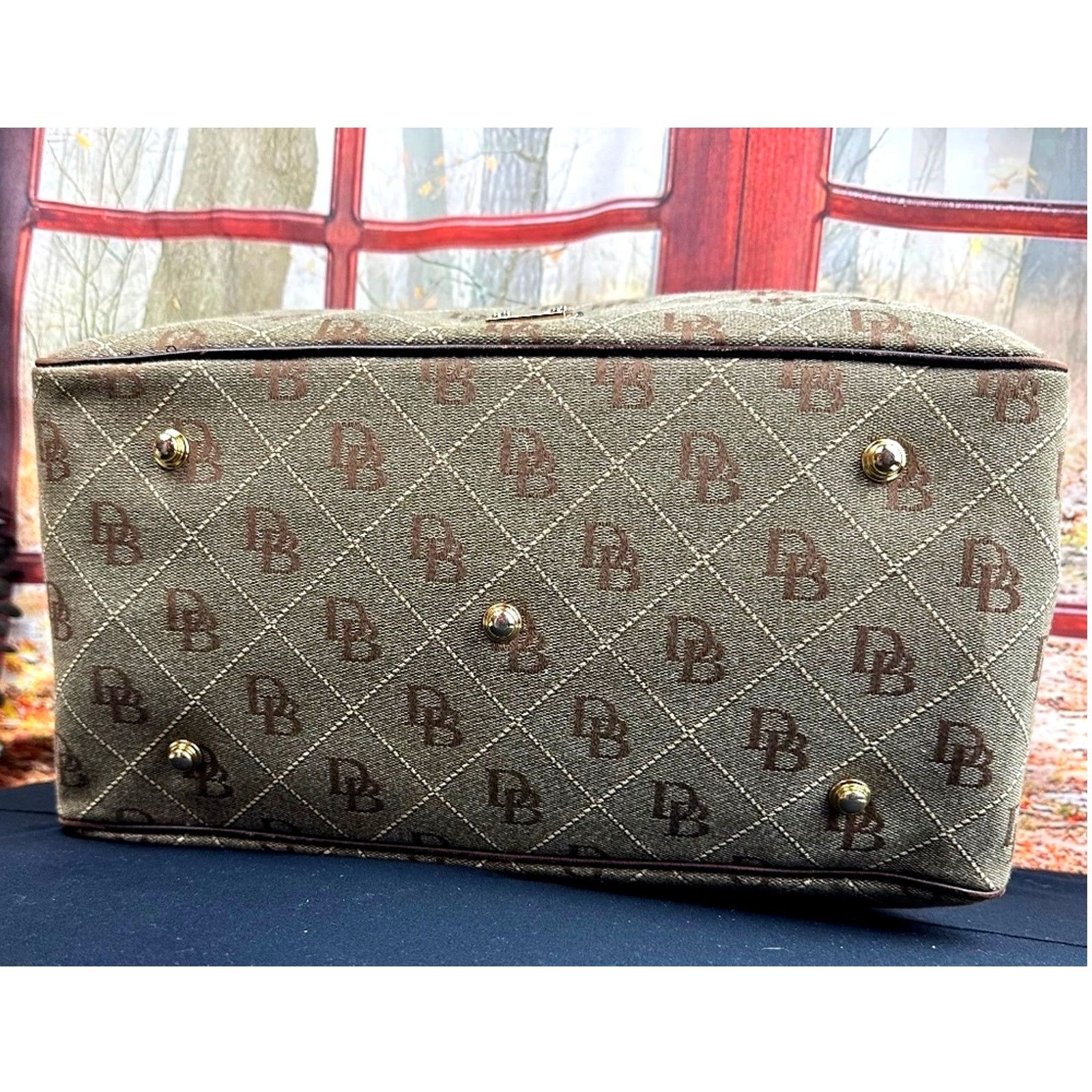 Dooney & Bourke Dooney & Bourke Signature Canvas Tote Leather Accents Brown Size ONE SIZE - 9 Thumbnail