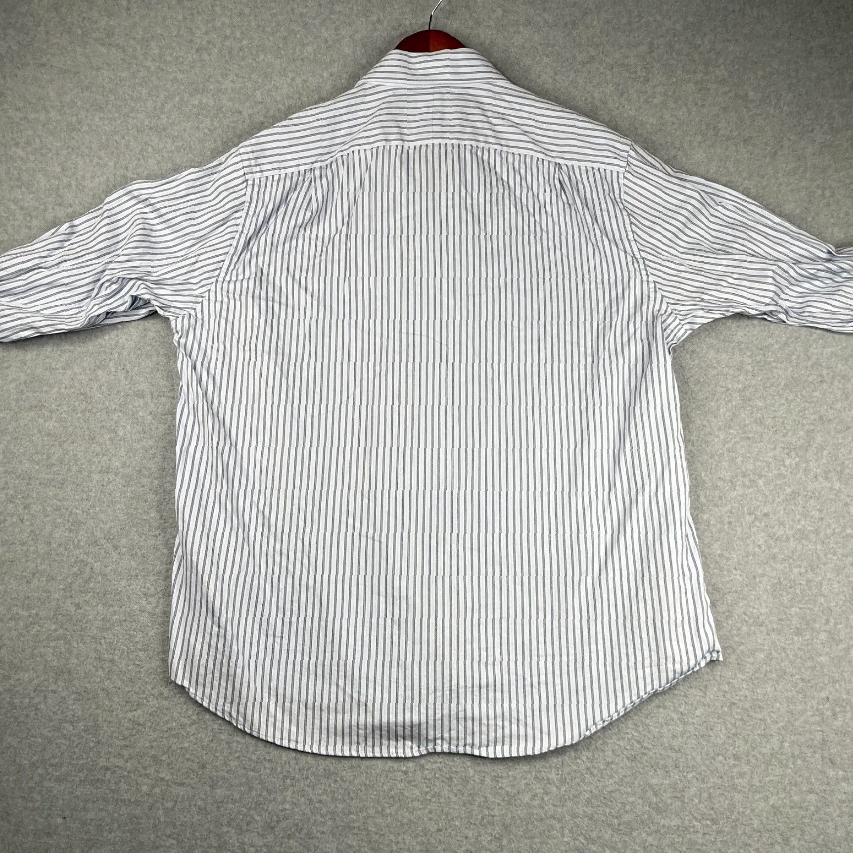 Tommy Bahama Tommy Bahama Shirt Dress Shirt White Gray Striped Long Sleeve Button Up Collared Mens Regular 17 Casual Modern Classic Size US XL / EU 56 / 4 - 6 Thumbnail