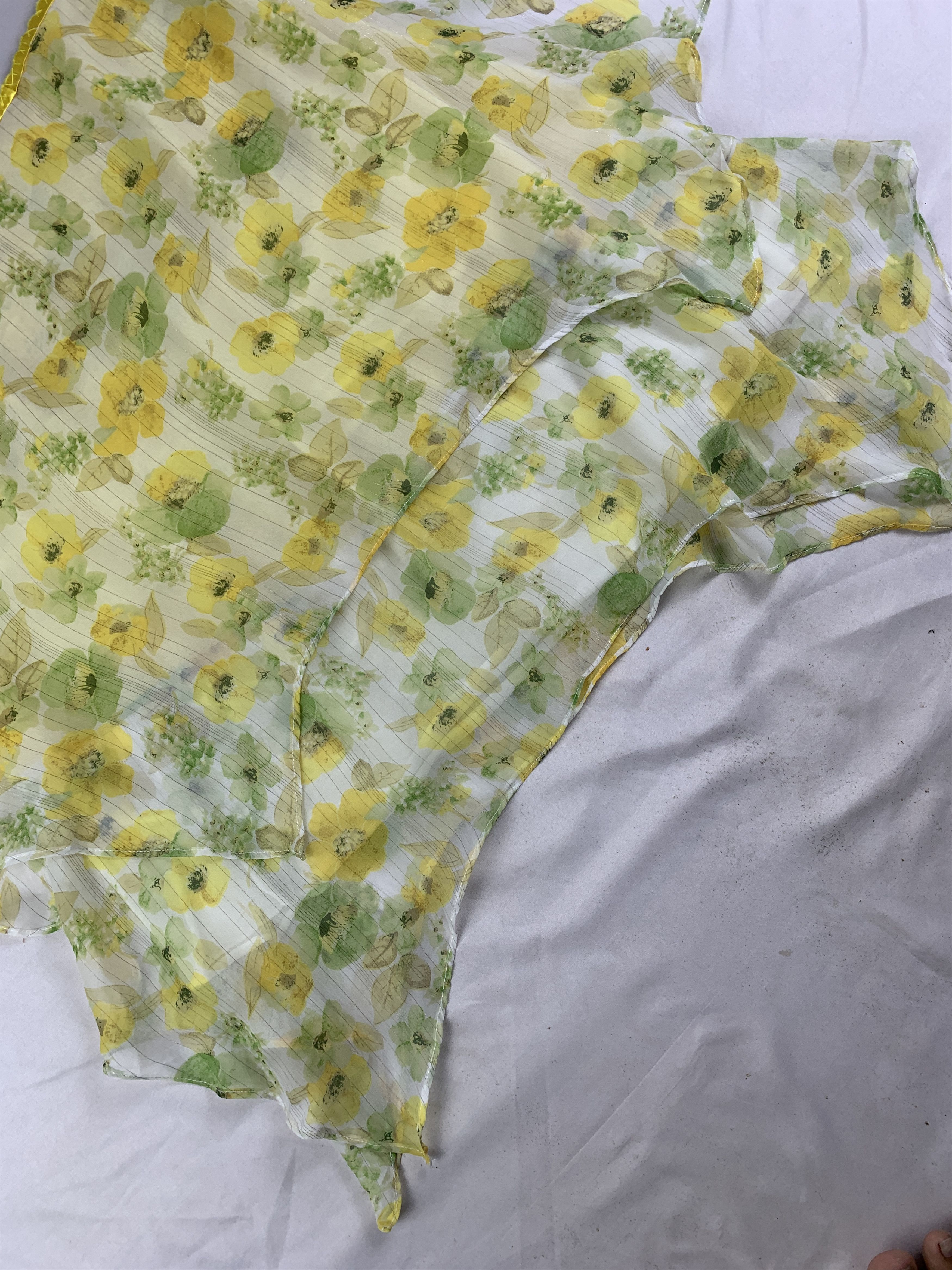 Japanese Brand 2000s Floral Ruffle Mesh Skirt (29) Size 29" - 5 Thumbnail