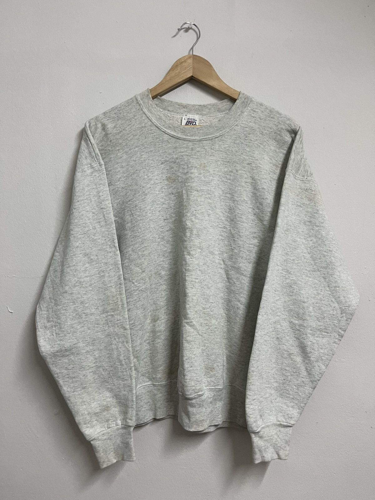 Vintage 💥Offer💥 BVD PLAIN Blank Pokycotton Sweatshirts Size US L / EU 52-54 / 3 - 1 Thumbnail