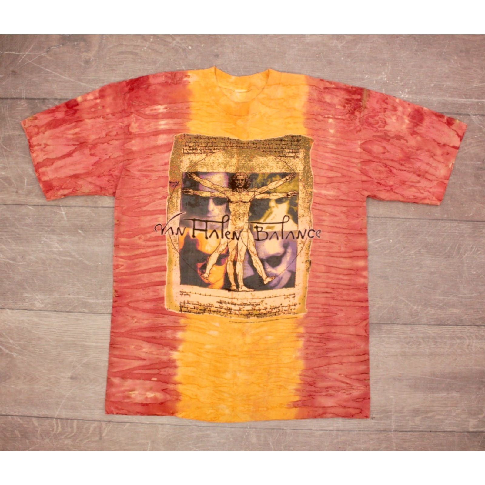 Vintage Men's 90s Van Halen T-Shirt Orange VTG XL Tie Dye Size XL Mens Graphic Tee Short Sleeve 1990s T-Shirt Size US XL / EU 56 / 4 - 2 Thumbnail