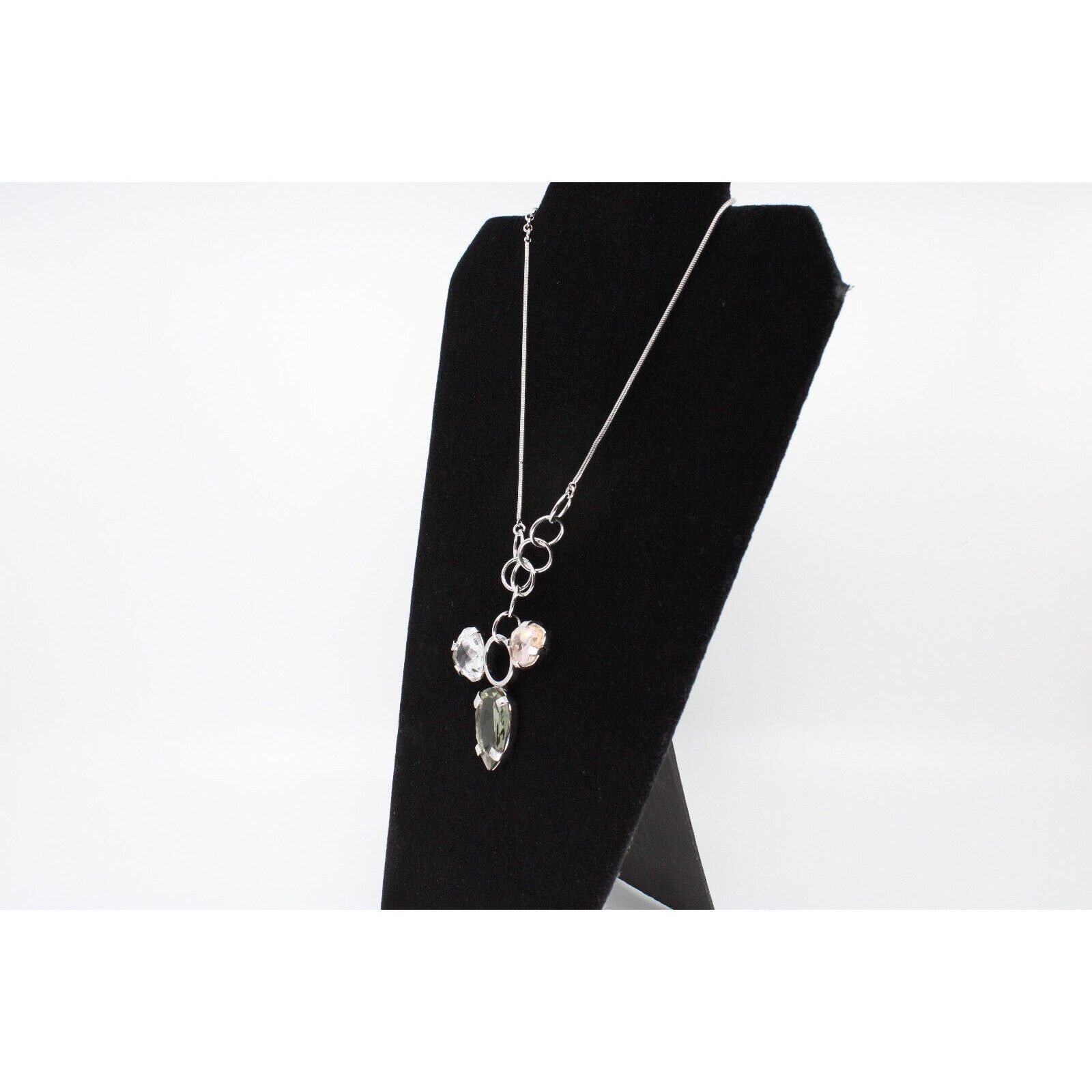 Swarovski 100% Authentic SWAROVSKI 3 Stone Crystal Necklace Size ONE SIZE - 2 Thumbnail